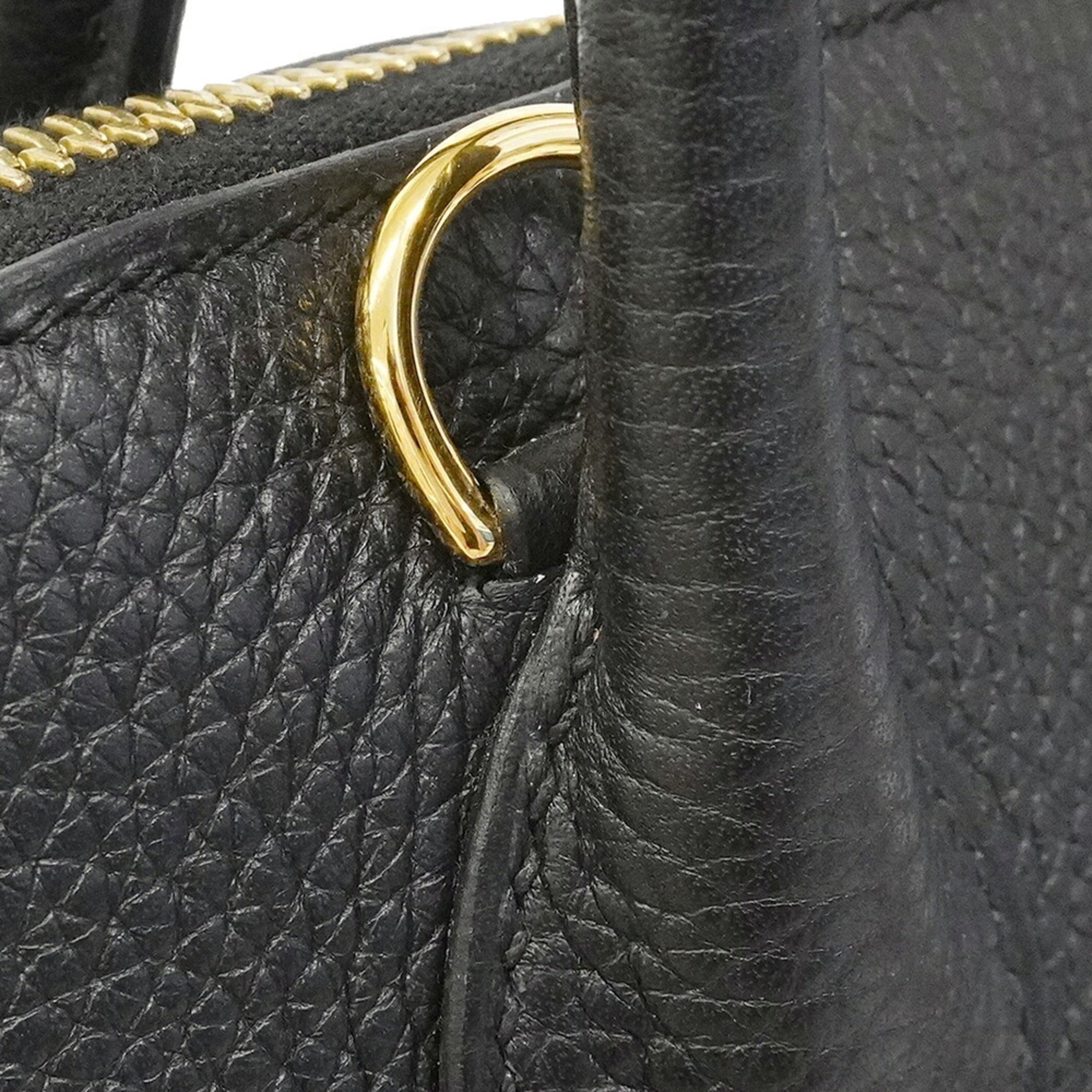 Hermes Black Taurillon Clemence Leather Handbag (Pre-Owned)