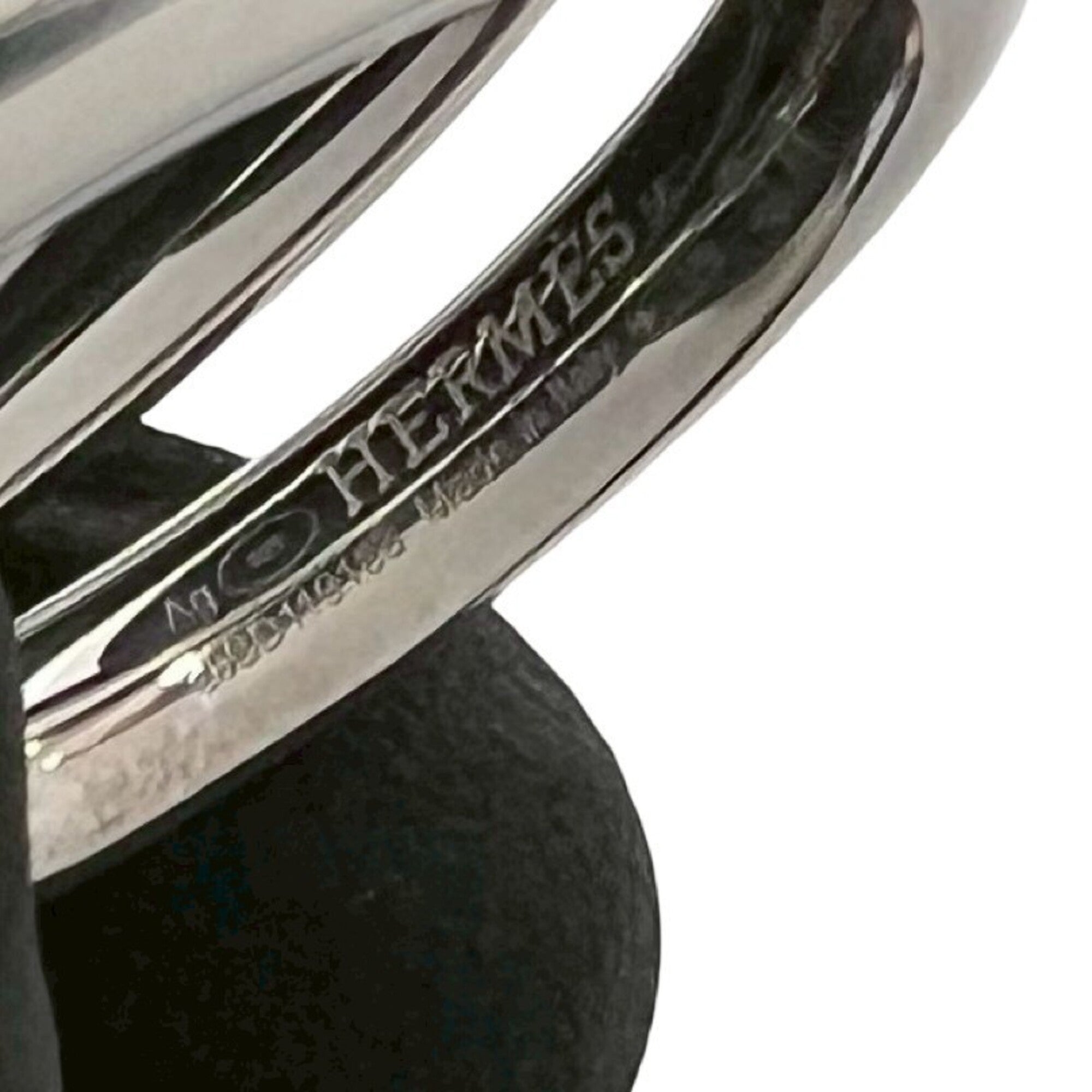 Hermes Silver Silver 925 Band Ring (Pre-Owned)