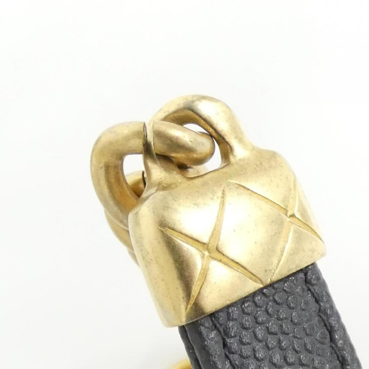 Chanel Gray Grained Calfskin Clutch Bag Shoulder Bag (Pre-Owned)