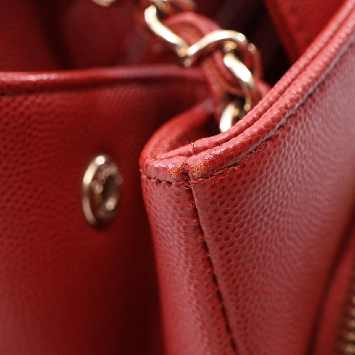 Chanel Bordeaux Grained Calfskin Handbag Shoulder Bag (Pre-Owned)