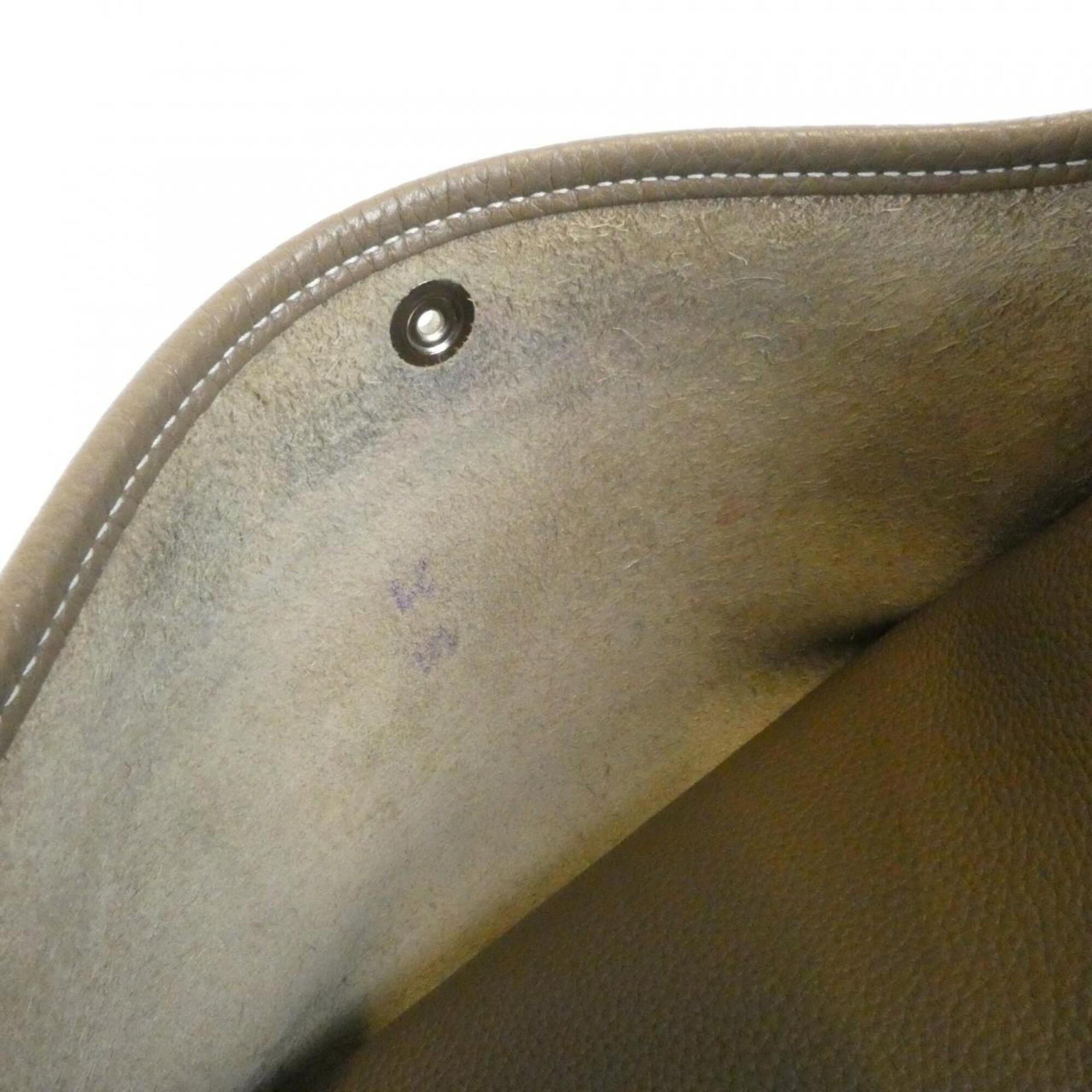 Hermes Etoupe Gray Taurillon Clemence Leather Shoulder Bag (Pre-Owned)