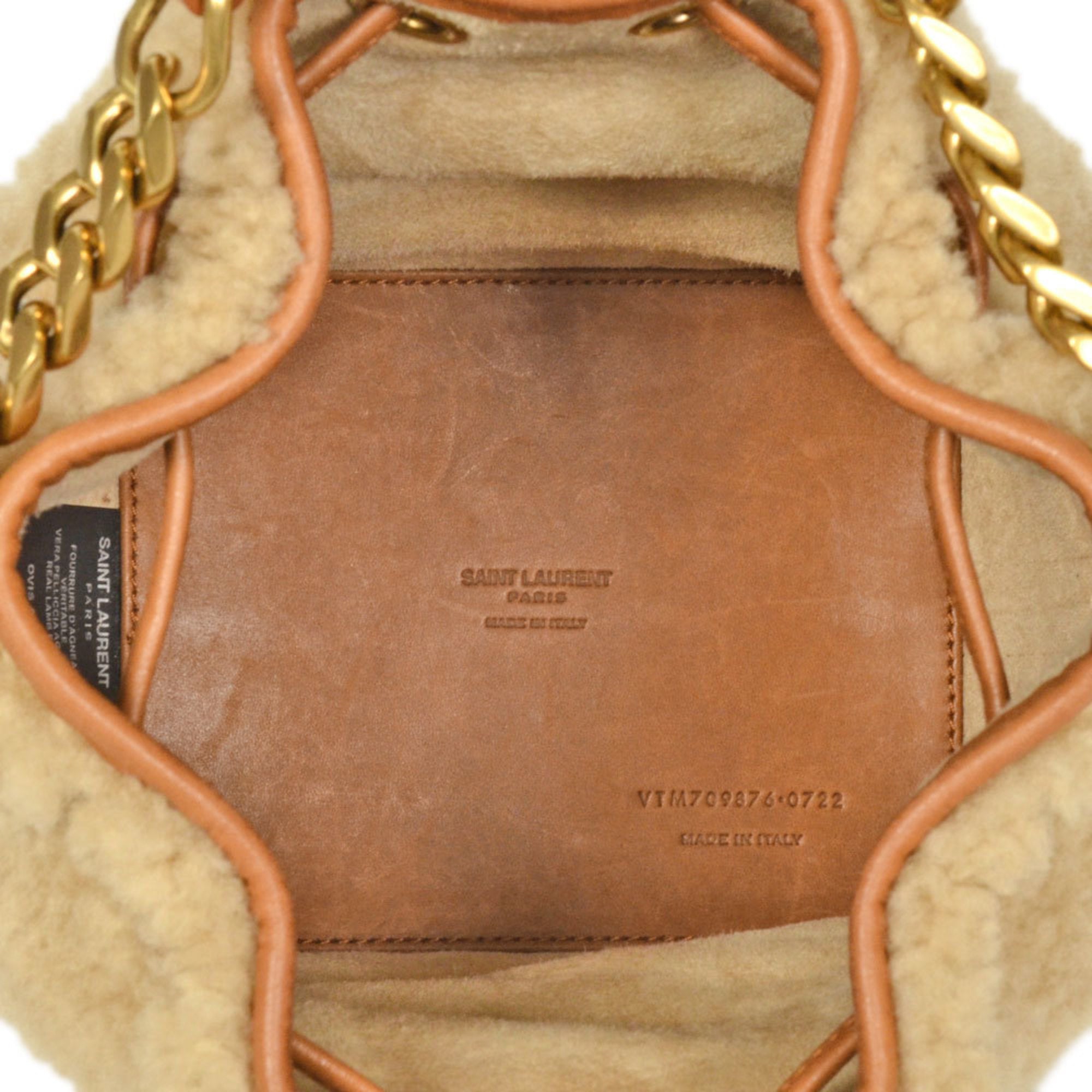 Saint Laurent Beige Leather Leather Handbag Shoulder Bag (Pre-Owned)