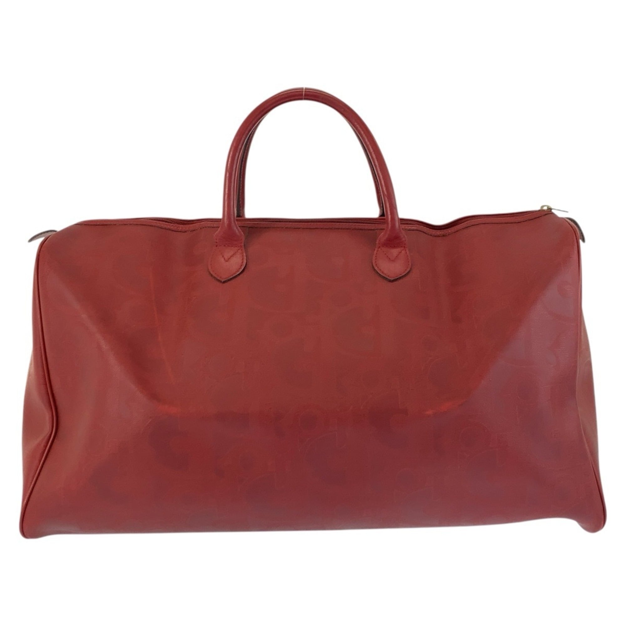 Christian Dior Red Color Pvc Boston Bag Shoulder Bag (Pre-Owned)