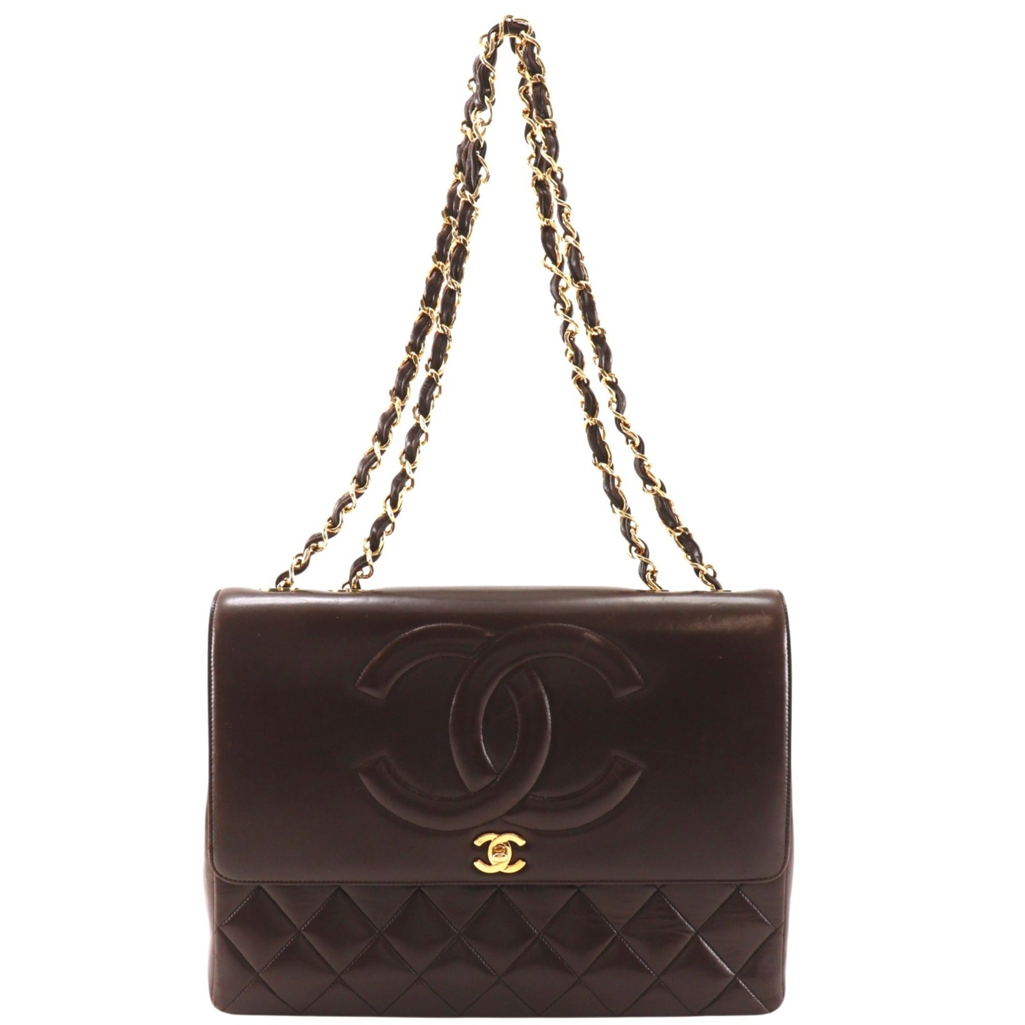 Chanel Brown Leather Shoulder Bag (Pre-Owned)