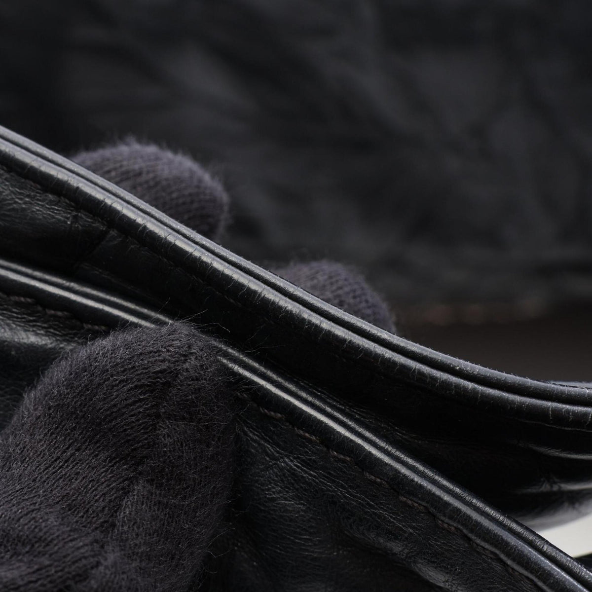 Chanel Black Leather Boston Bag Handbag (Pre-Owned)