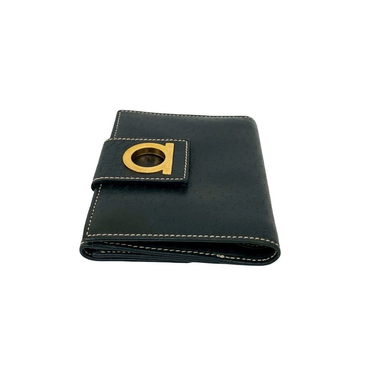 Salvatore Ferragamo Black Leather Wallet (Bi-Fold) (Pre-Owned)