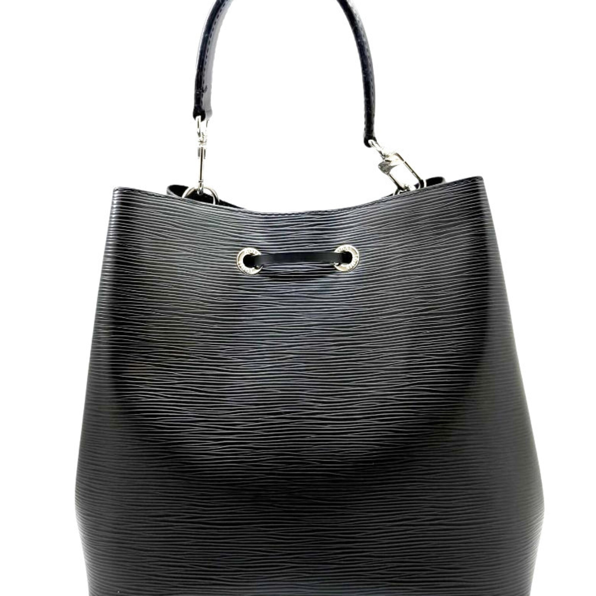 Louis Vuitton Noir Epi Leather Handbag Shoulder Bag (Pre-Owned)