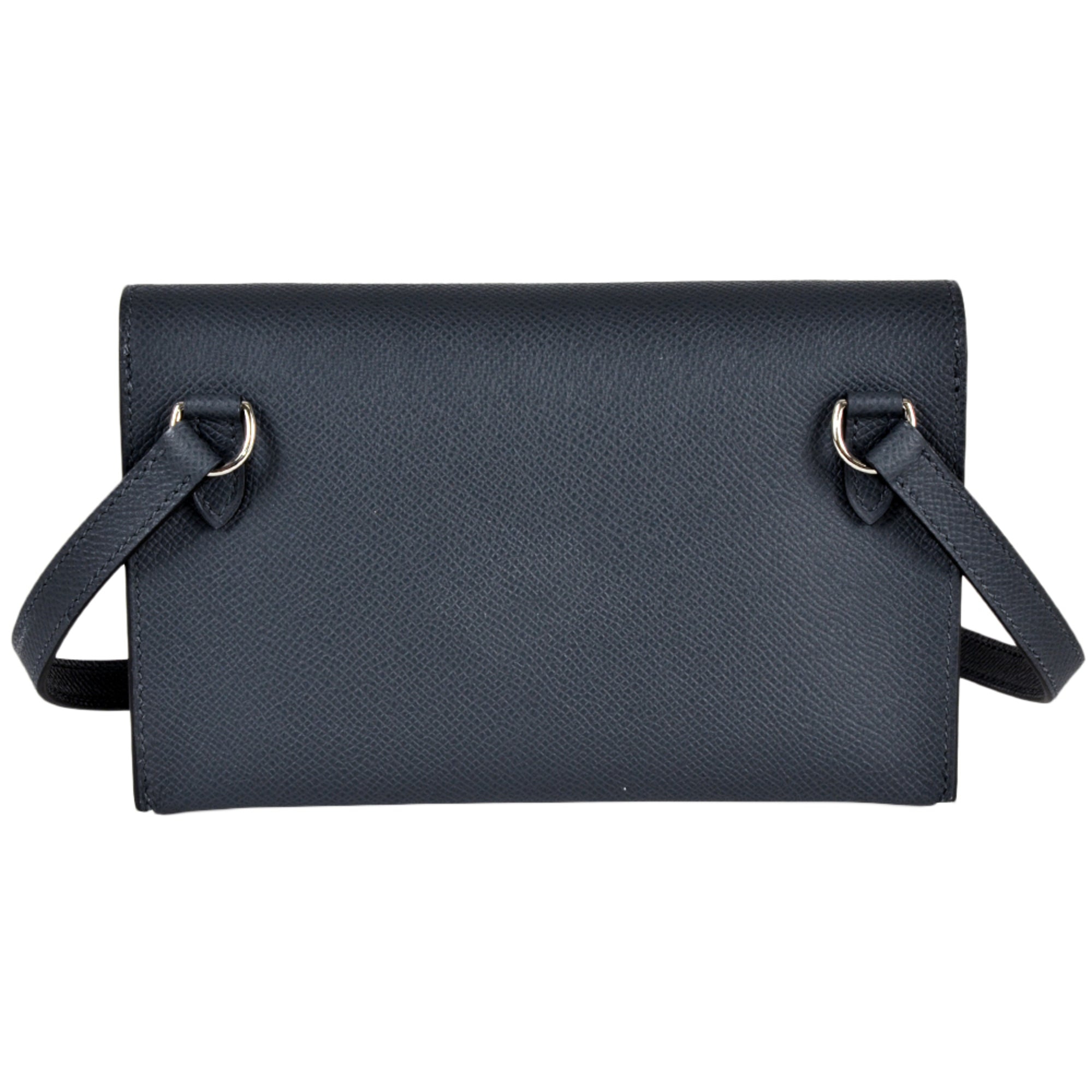 Hermes Blue Gray Dark Blue Epsom Leather Pochette Shoulder Bag (Pre-Owned)