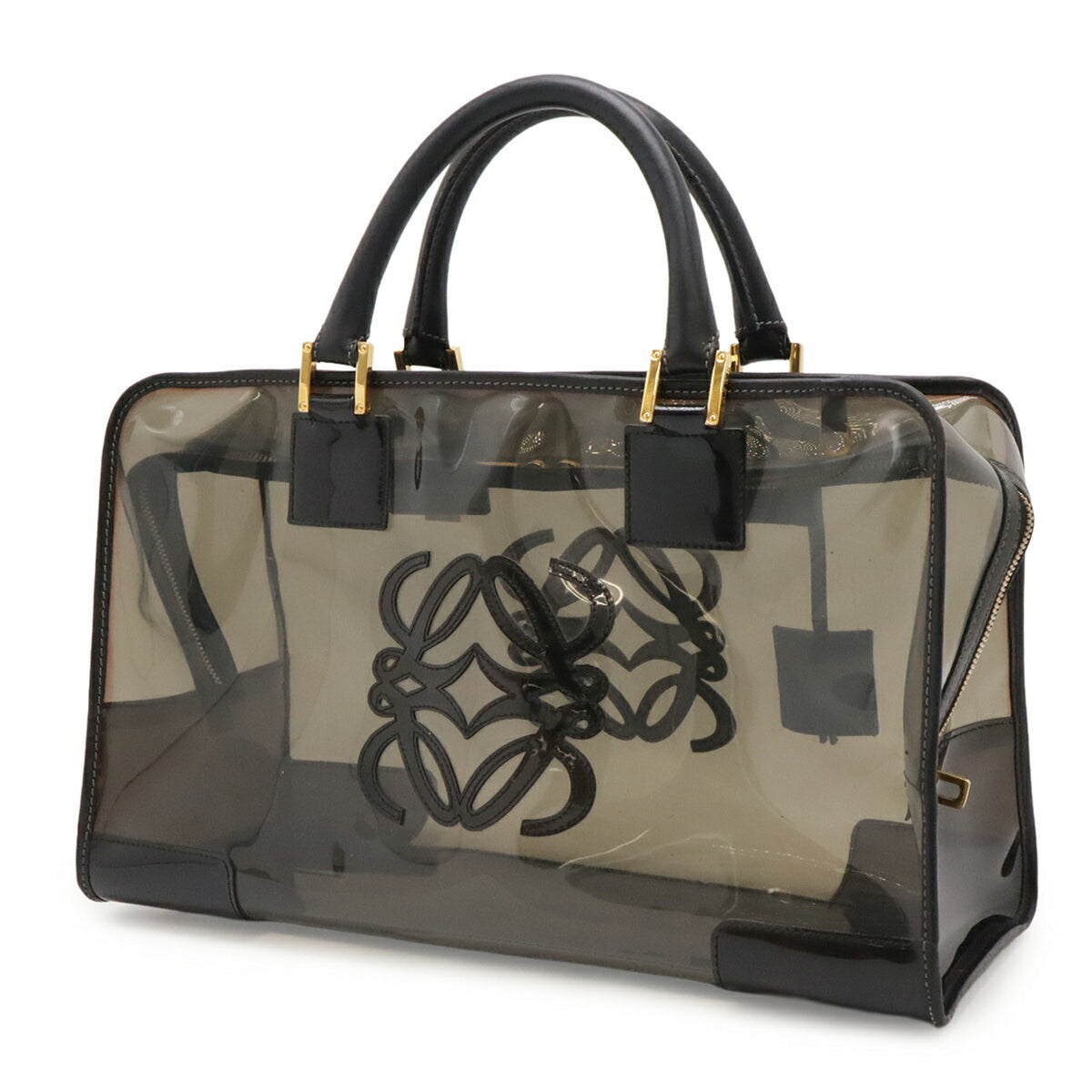 Loewe Black Clear Black Vinyl Handbag Pouch Tote Bag (Pre-Owned)