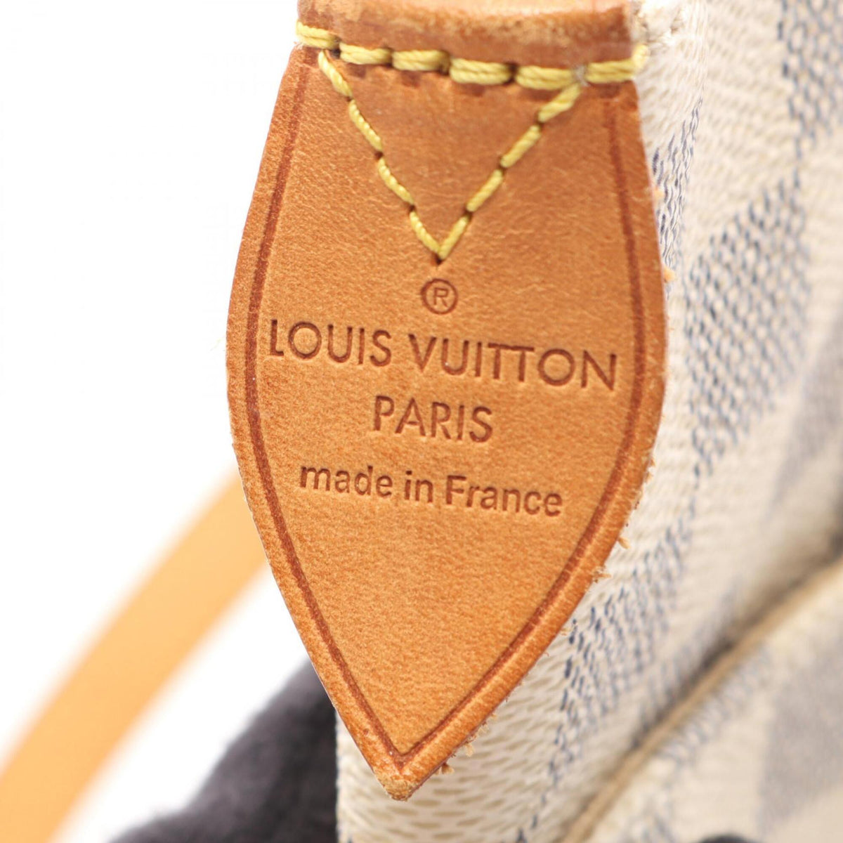 Louis Vuitton White Coated Canvas Pvc Damier Azur Leather Handbag Tote Bag (Pre-Owned)