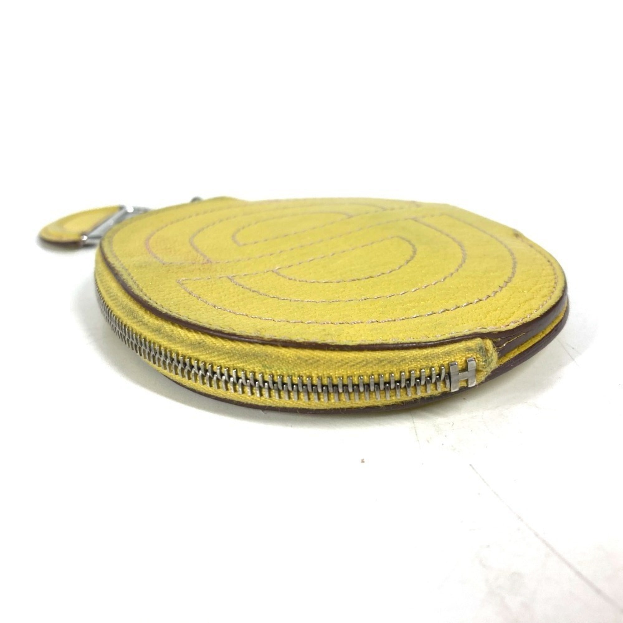 Hermes Yellow Chevre Leather Coin Purse/Coin Case (Pre-Owned)
