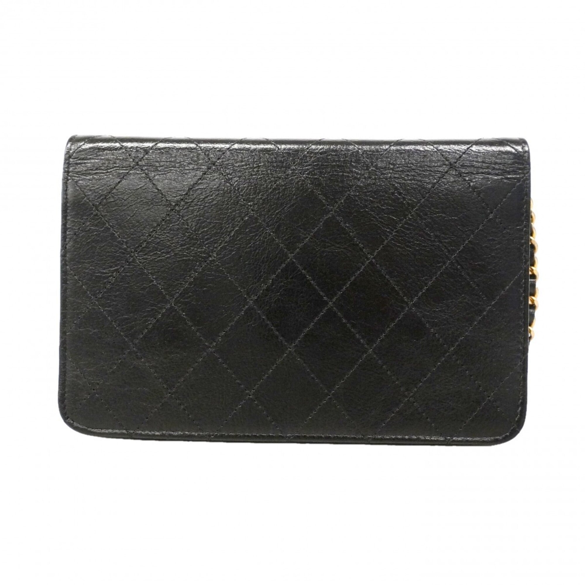 Chanel Black Leather Chain/Shoulder Wallet (Pre-Owned)