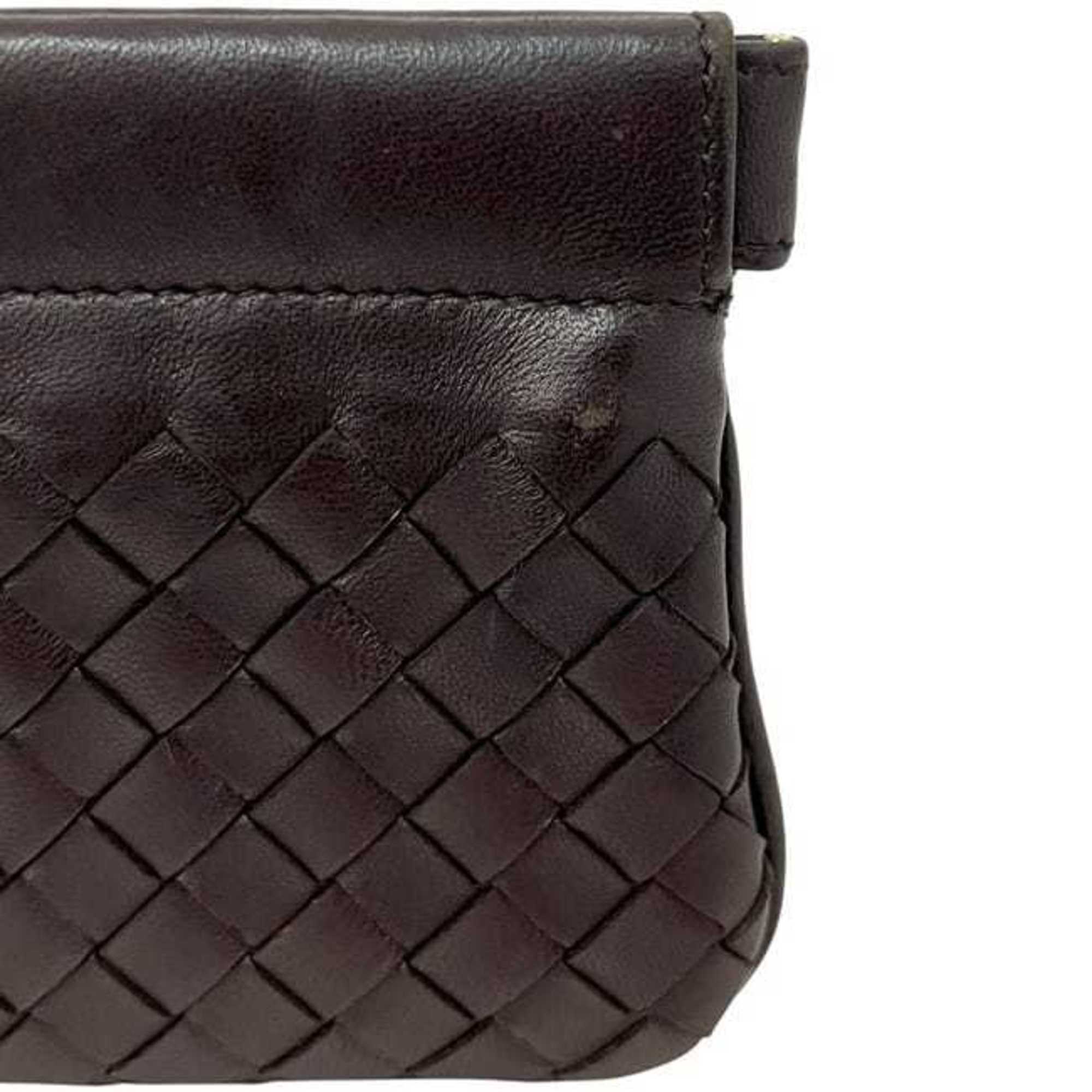 Bottega Veneta Intrecciato Brown Leather Coin Purse/Coin Case (Pre-Owned)