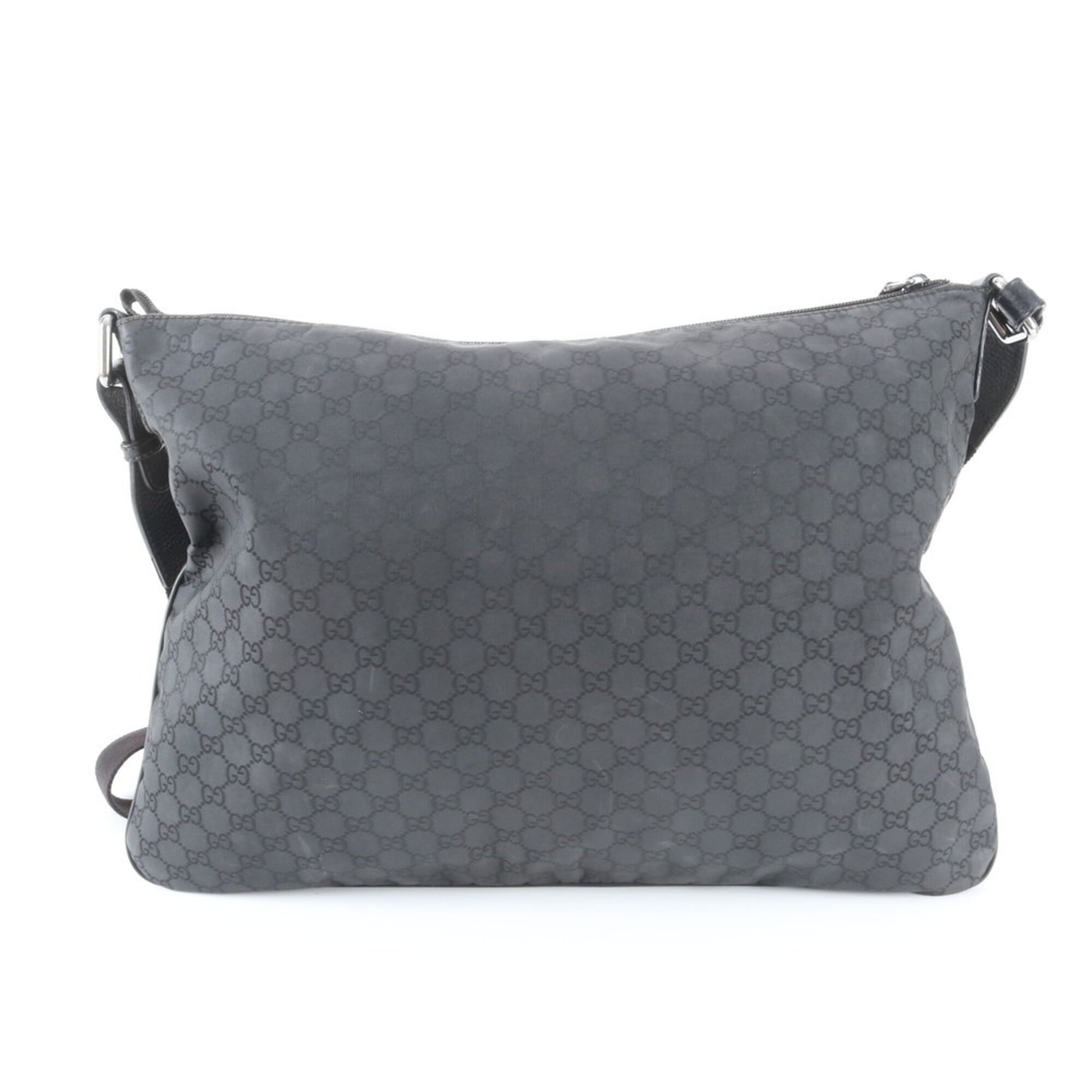 Gucci Black Nylon Leather Messenger Bag Shoulder Bag (Pre-Owned)