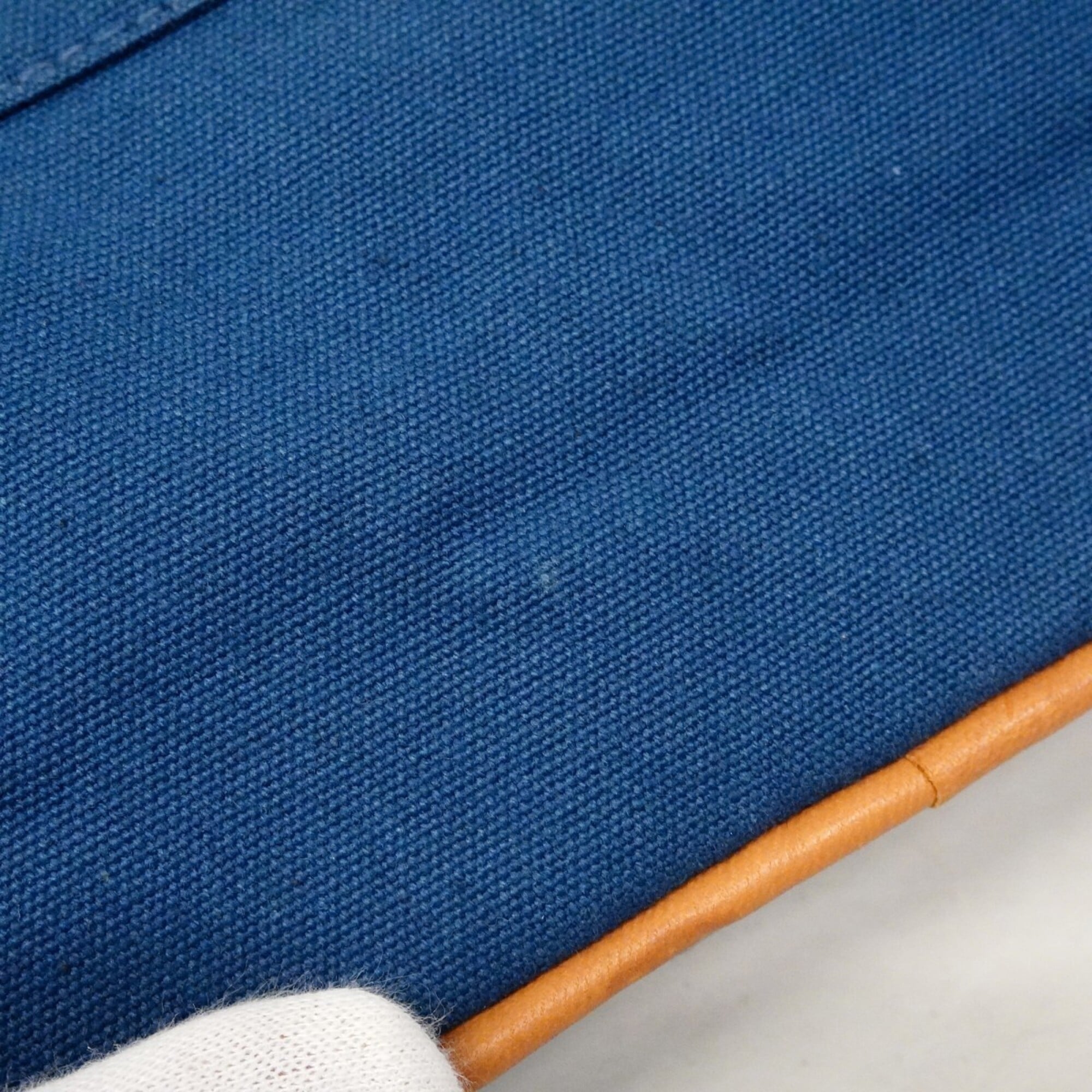 Hermes Blue Canvas Pouch (Pre-Owned)