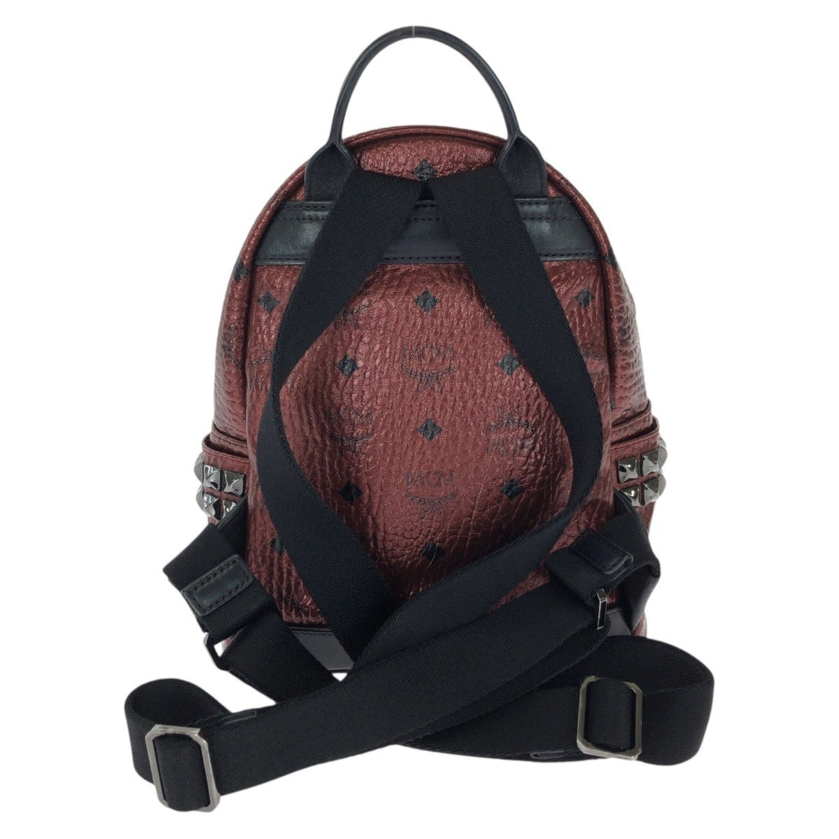 Mcm Bordeaux Red Color Wine Pvc Leather Backpack (Pre-Owned)
