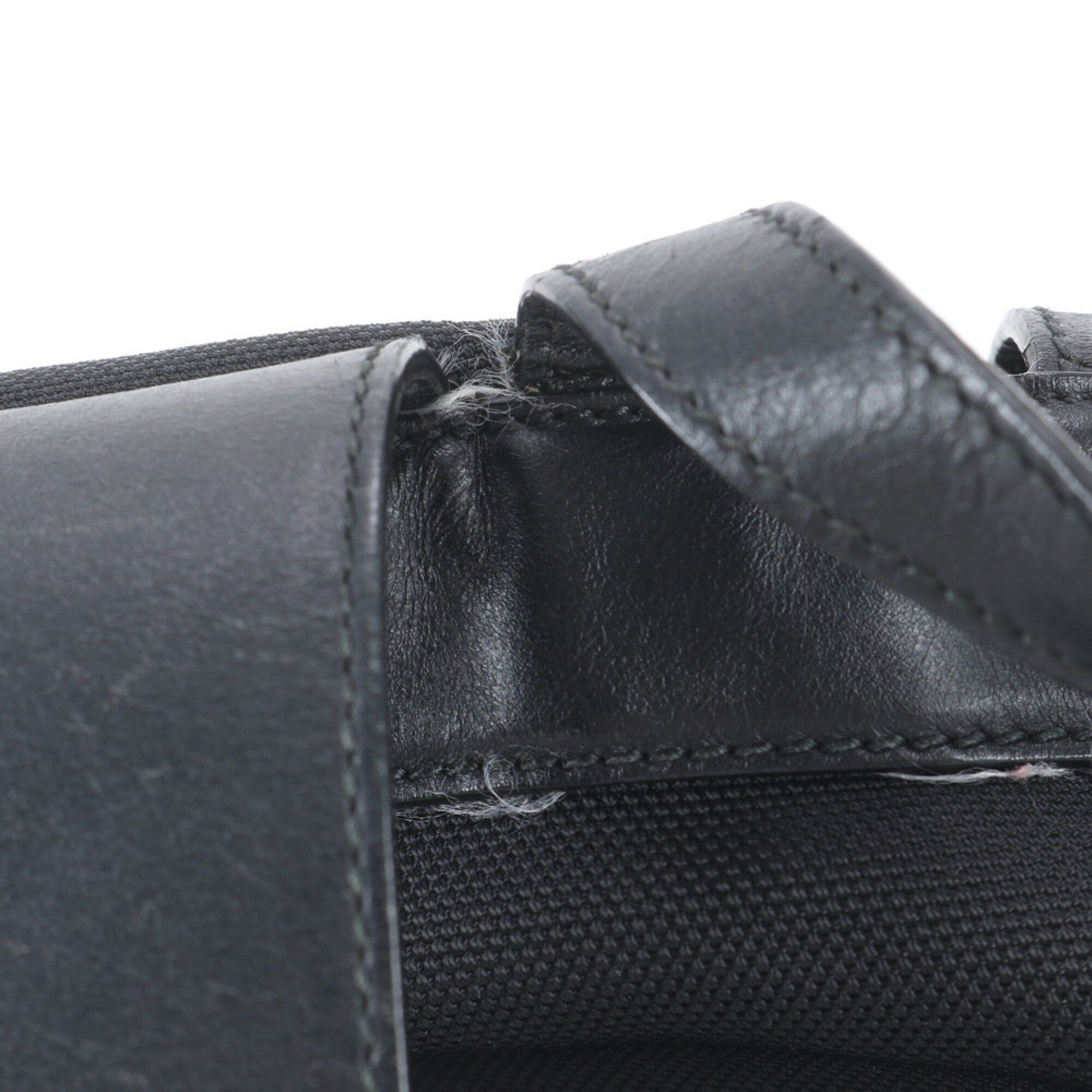Gucci Black Leather Canvas Backpack Shoulder Bag (Pre-Owned)
