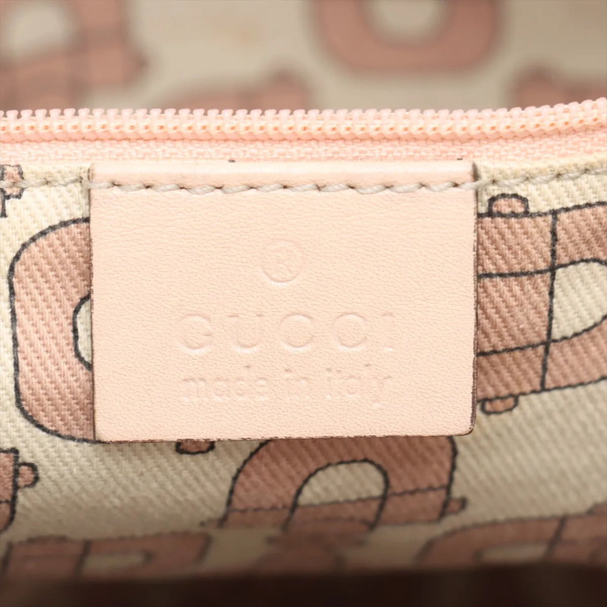 Gucci Pink Beige Leather Handbag Shoulder Bag Tote Bag (Pre-Owned)