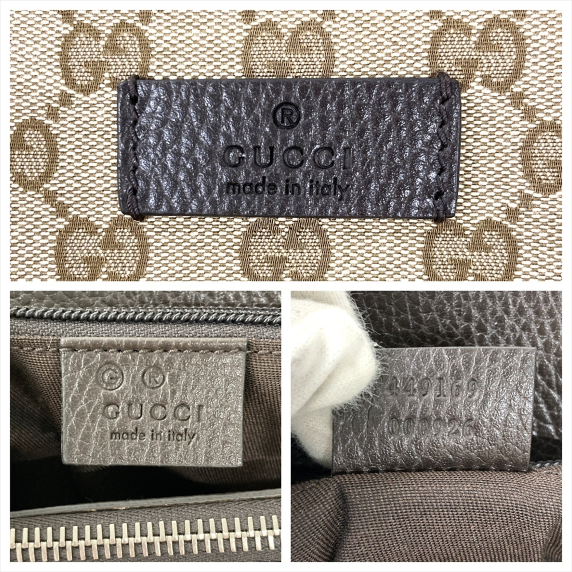 Gucci Beige Gg Canvas Leather Tote Bag (Pre-Owned)