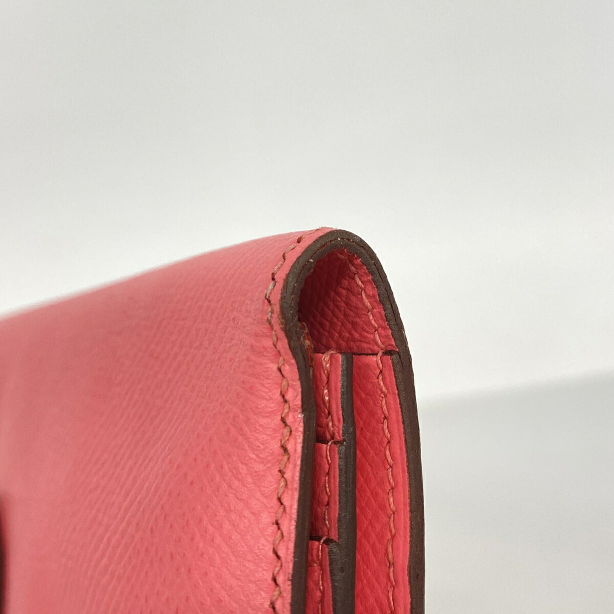 Hermes Rose Azalee Epsom Leather Leather Long Wallet (Bi-Fold) (Pre-Owned)