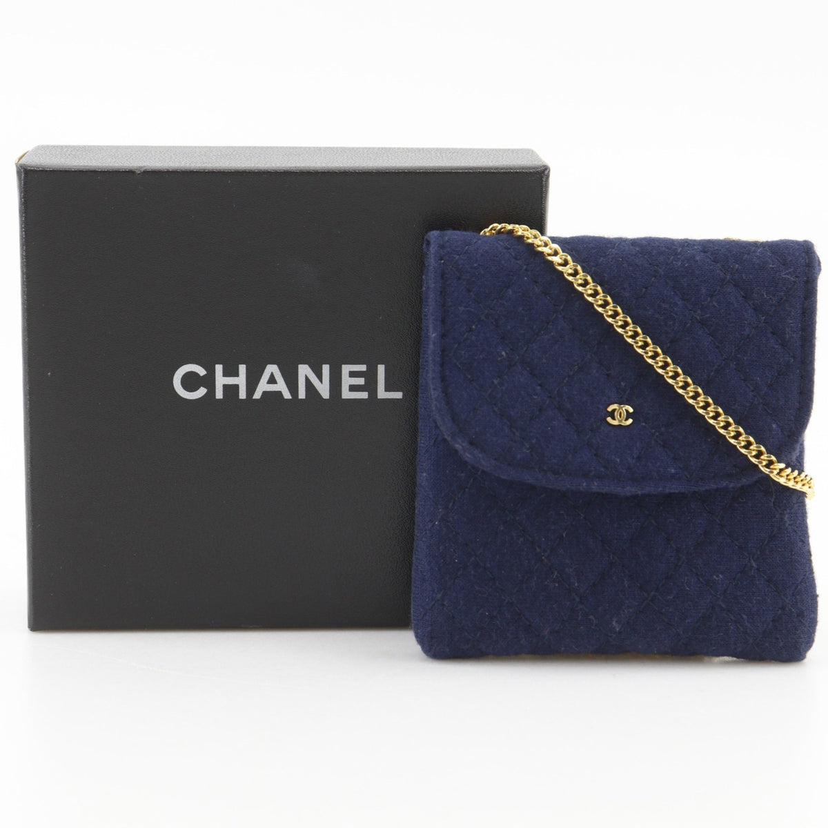 Chanel Navy Cotton Pouch (Pre-Owned)