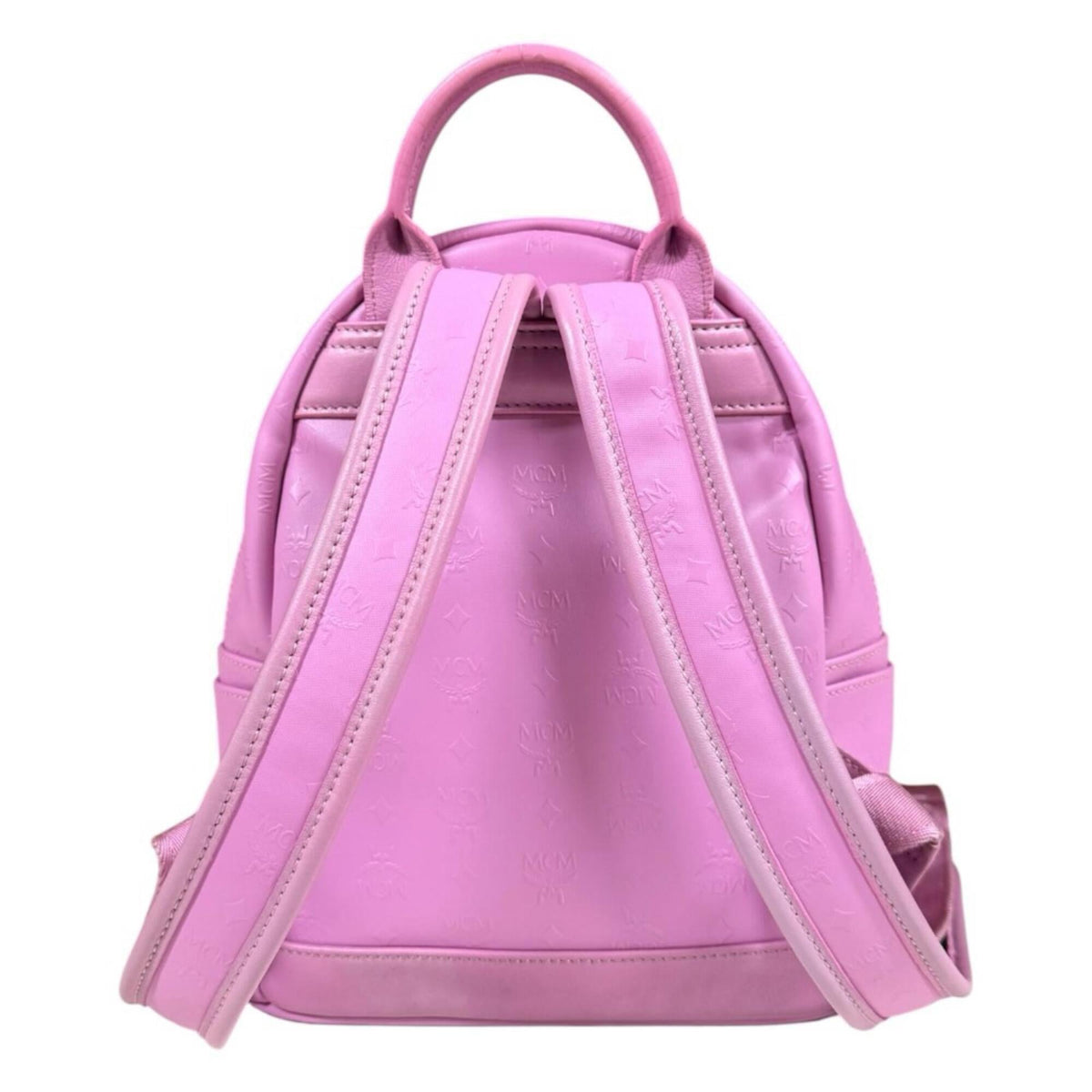 Mcm Visetos Brown Pink Coated Canvas Pvc Backpack Pouch (Pre-Owned)