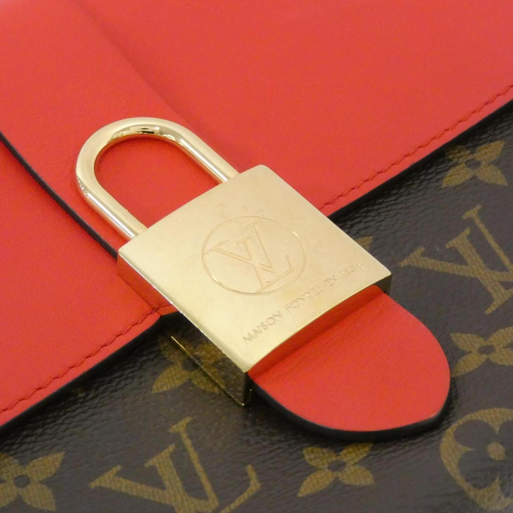 Louis Vuitton Coquelicots Marron Coated Canvas Leather Handbag (Pre-Owned)