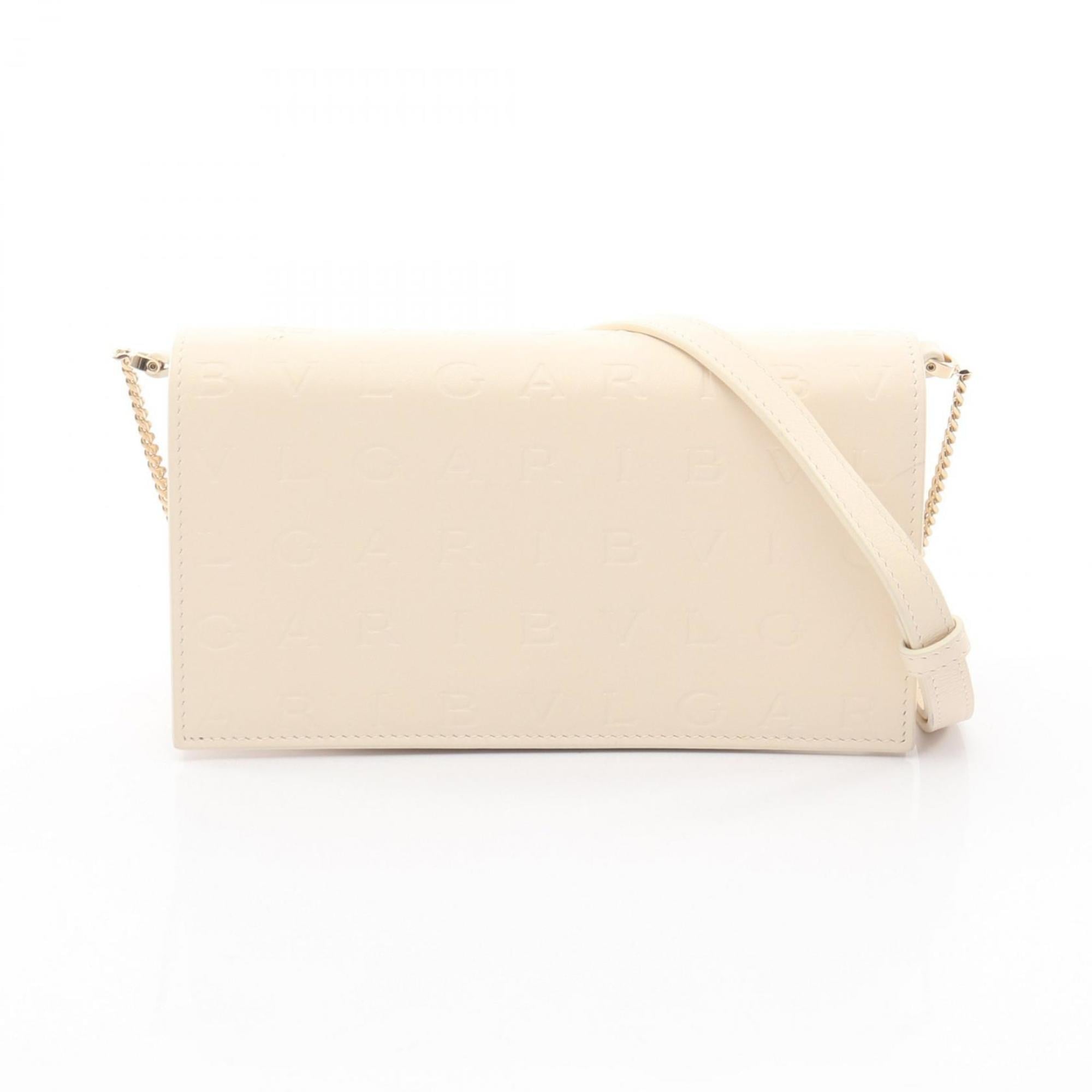 Bvlgari Ivory Leather Handbag Shoulder Bag (Pre-Owned)