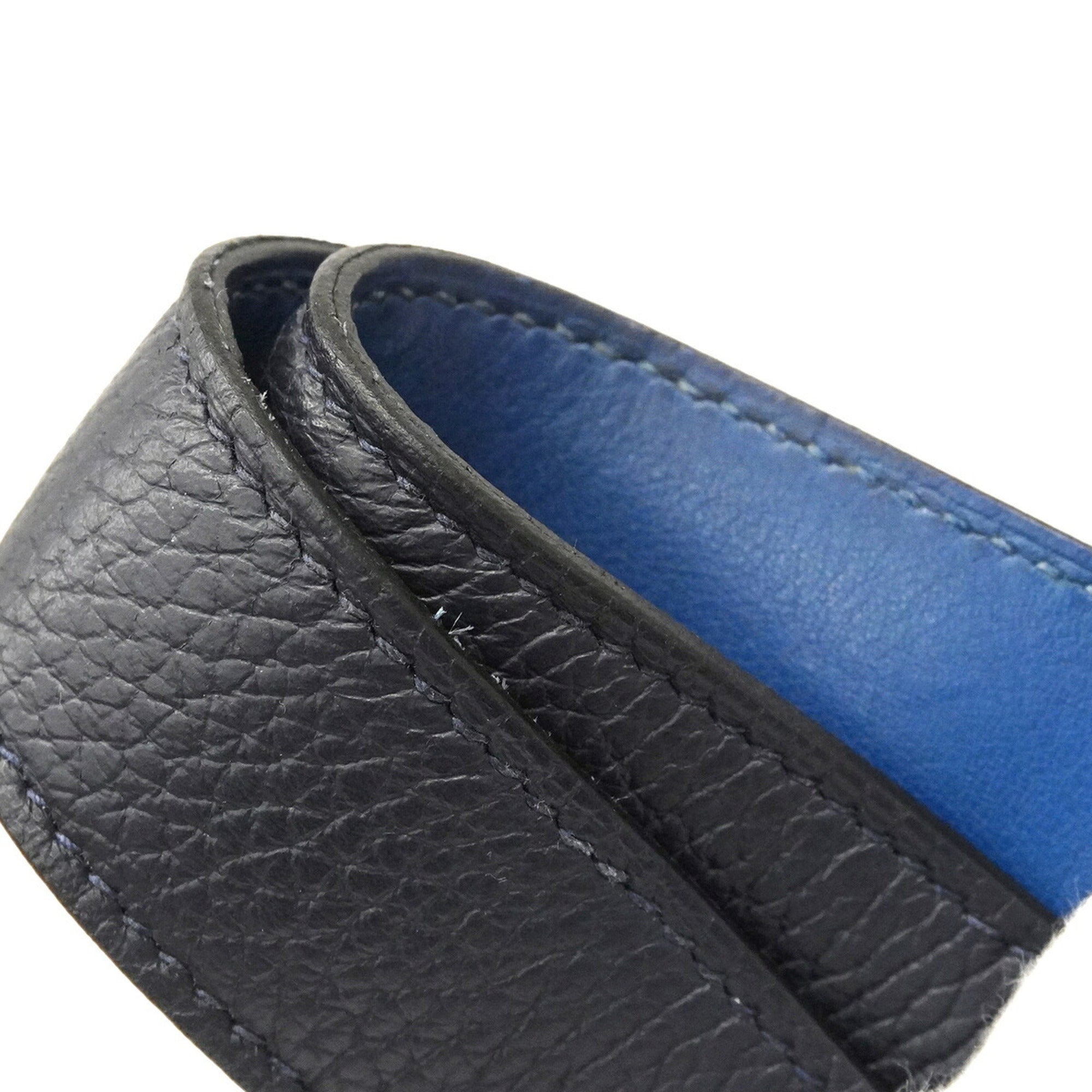 Hermes Bleu Saphir Blue Nuit Taurillon Clemence Leather Handbag (Pre-Owned)