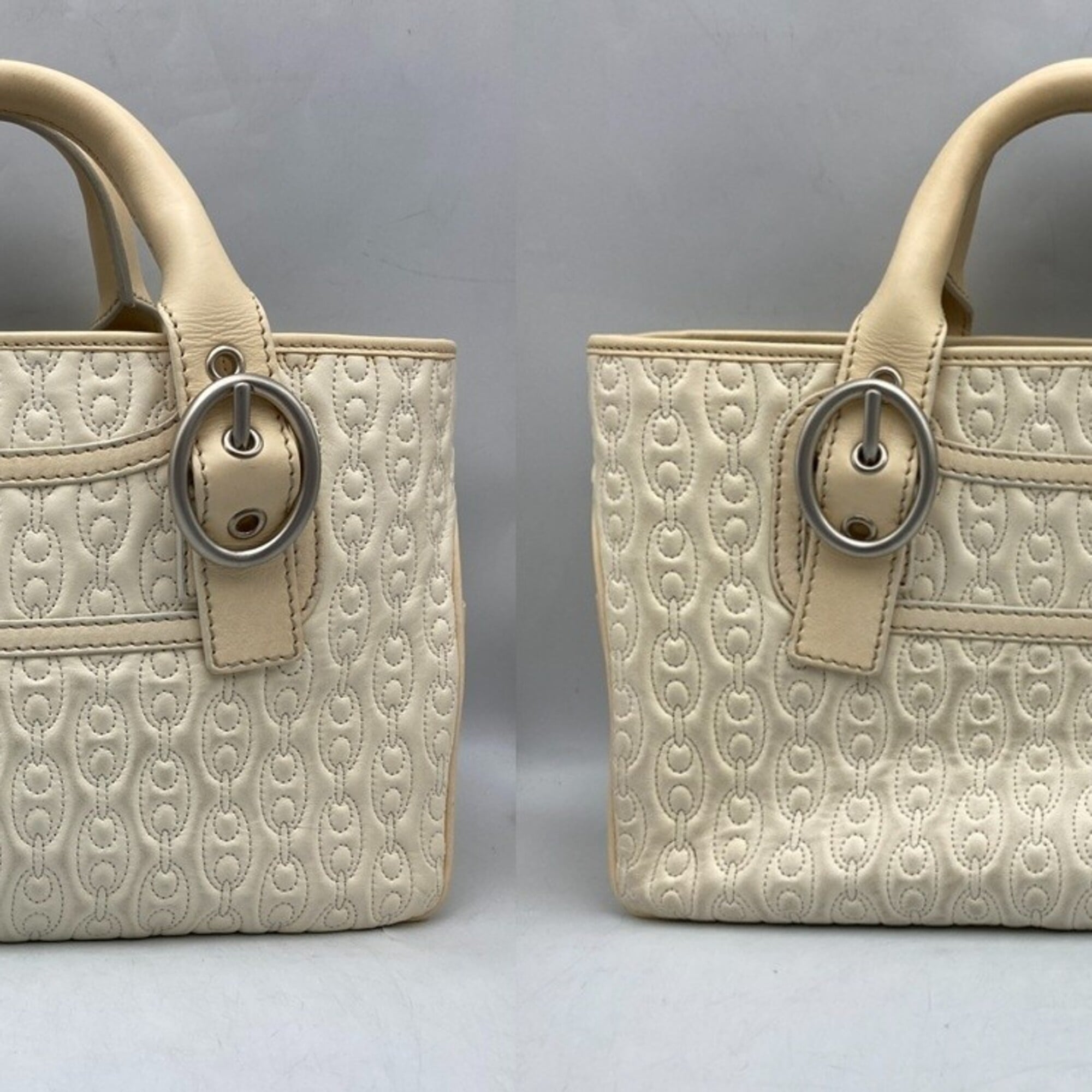 Celine Boogie Off-White Leather Handbag (Pre-Owned)