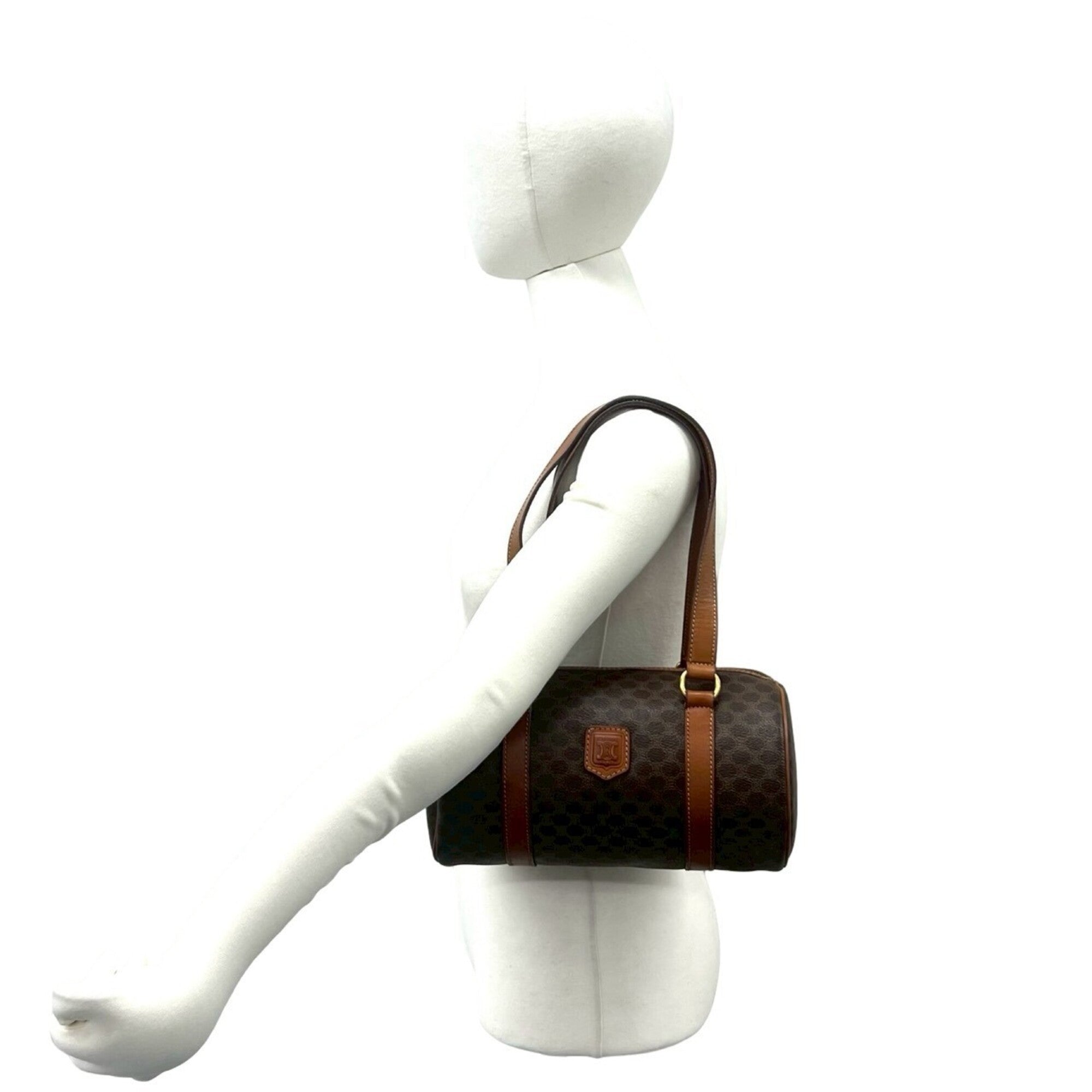 Celine Brown Leather Pvc Handbag Tote Bag (Pre-Owned)