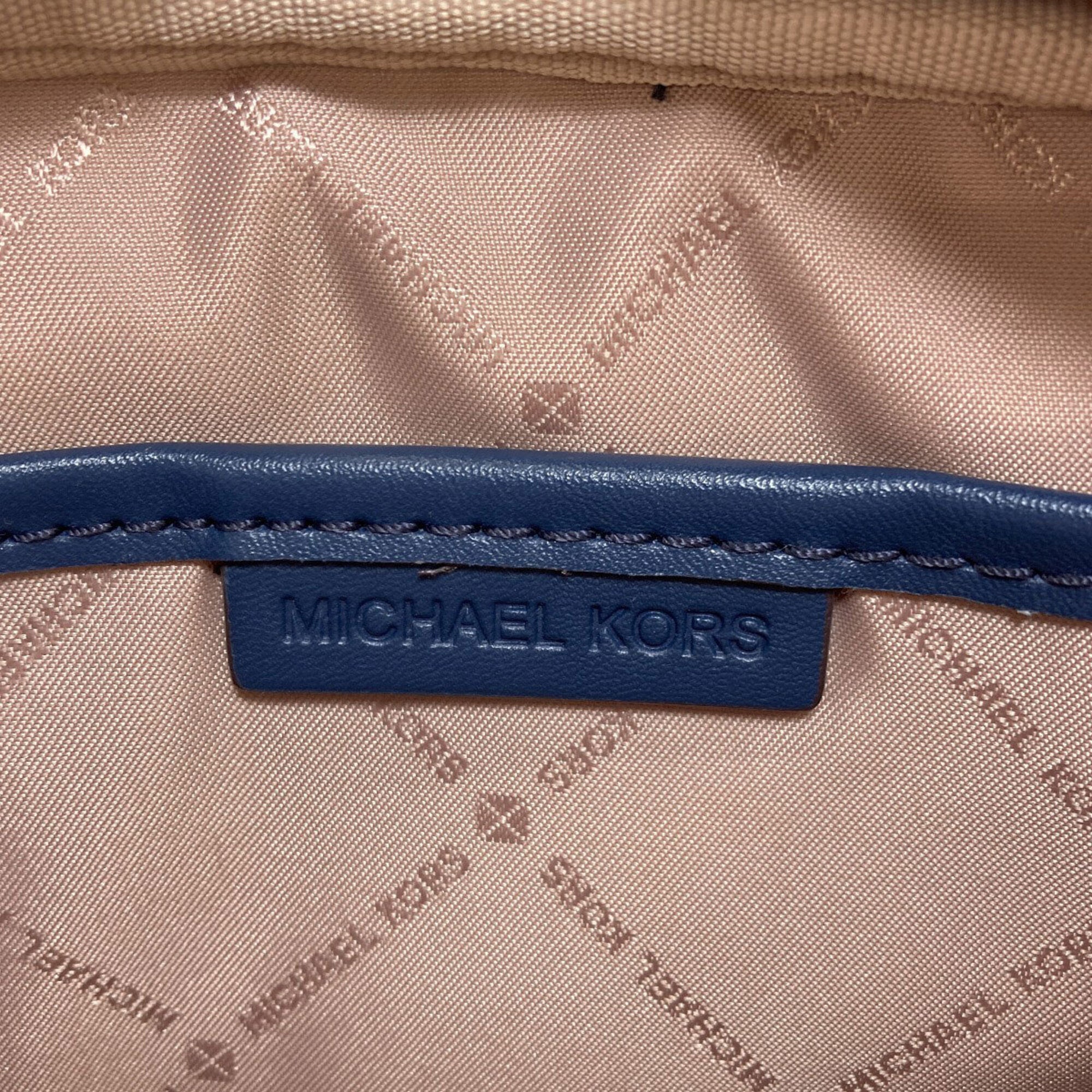 Michael Kors Blue Canvas Pouch Shoulder Bag (Pre-Owned)