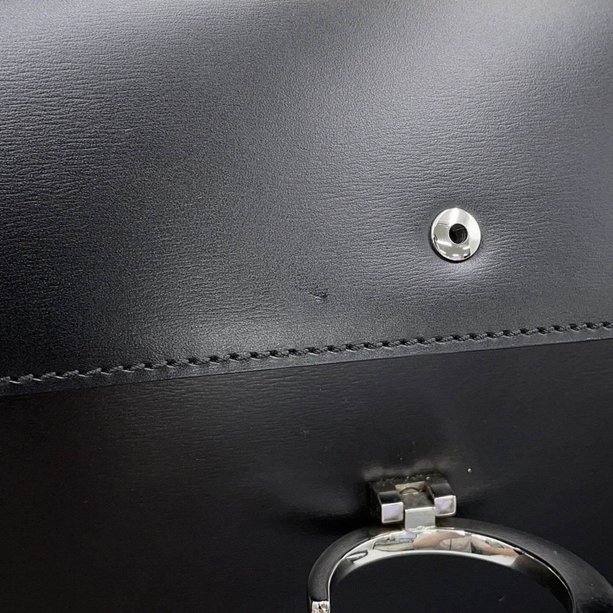 Cartier Black Leather Handbag Shoulder Bag (Pre-Owned)
