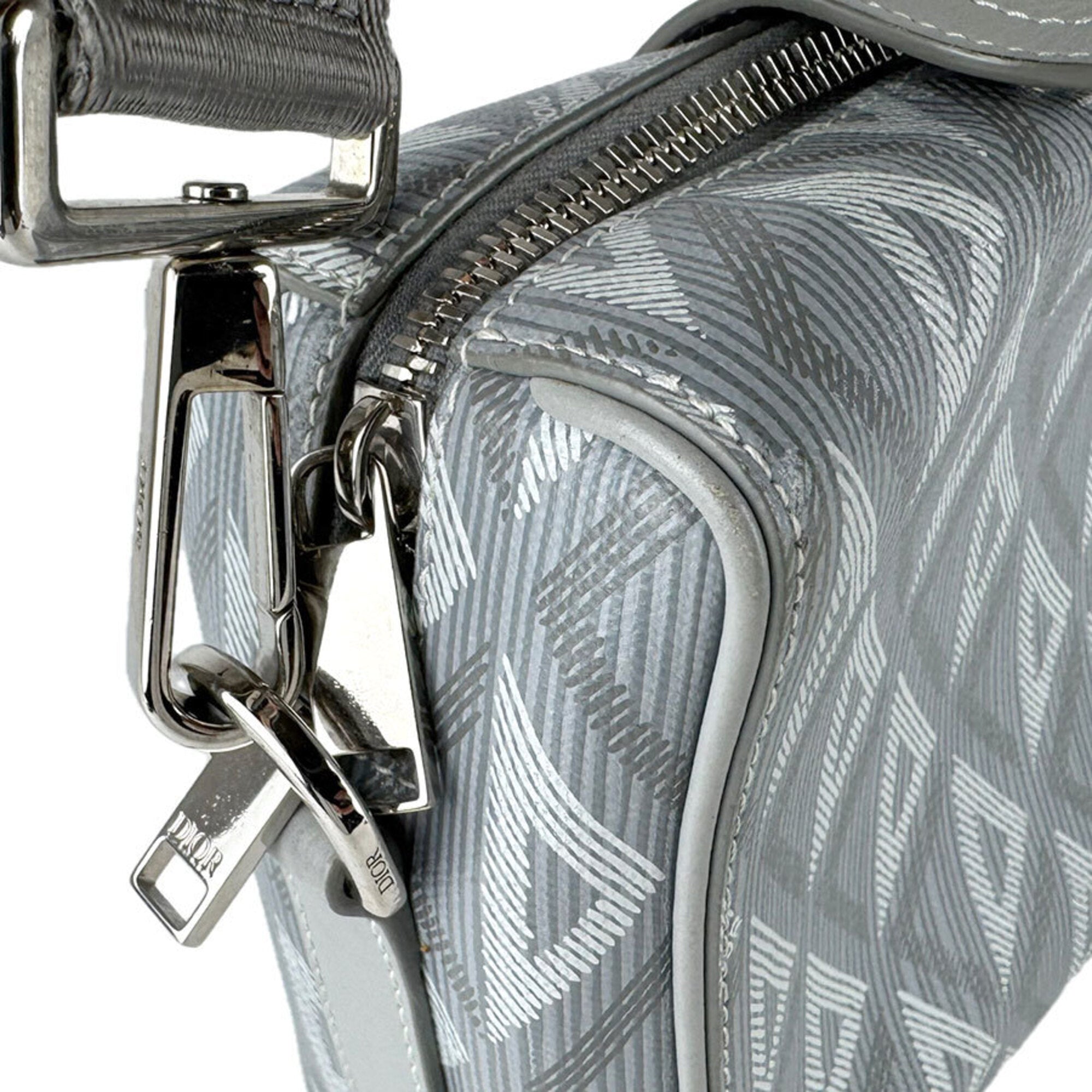 Christian Dior Gray Pvc Leather Shoulder Bag (Pre-Owned)