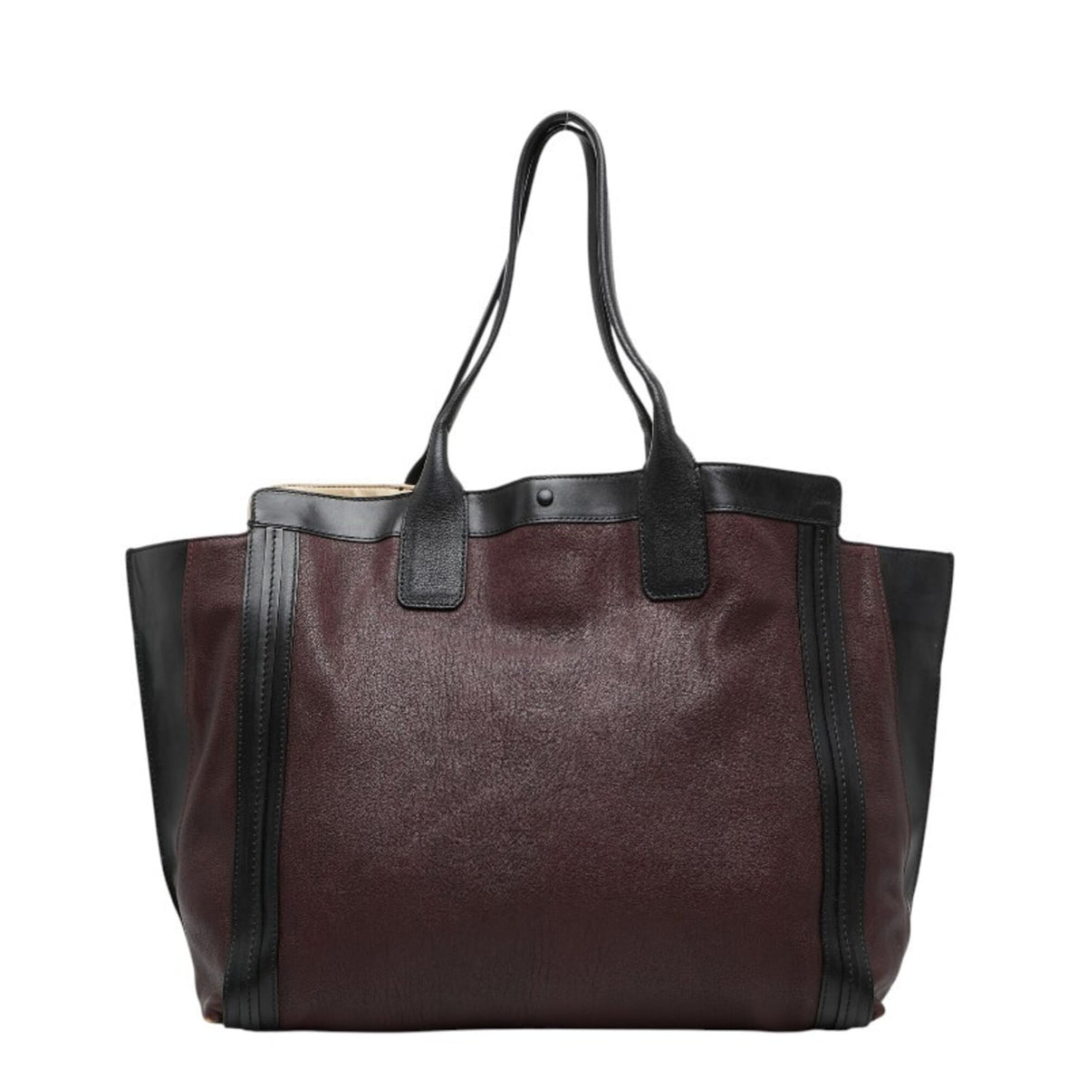 Chloé Alison Black Brown Leather Tote Bag (Pre-Owned)