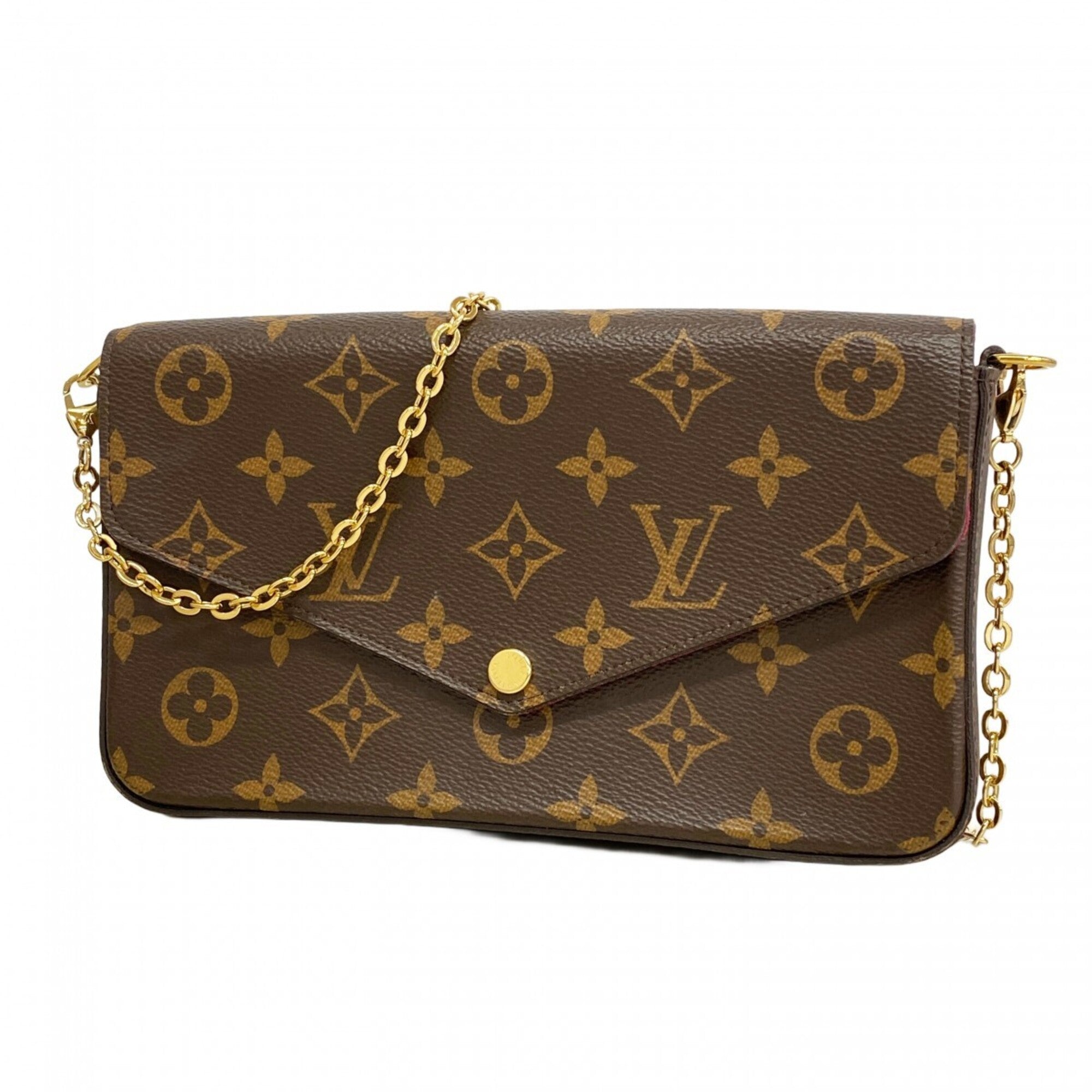 Louis Vuitton Brown Fuchsia Chain/Shoulder Wallet (Pre-Owned)