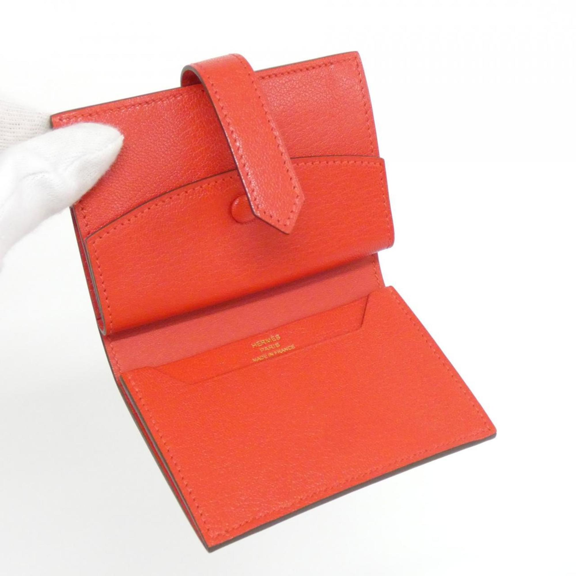 Hermes Red Color Wallet (Bi-Fold) (Pre-Owned)