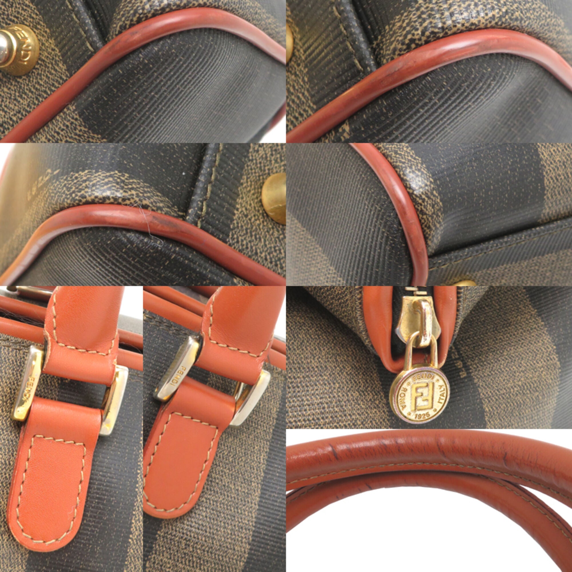 Fendi Brown Pvc Leather Boston Bag (Pre-Owned)