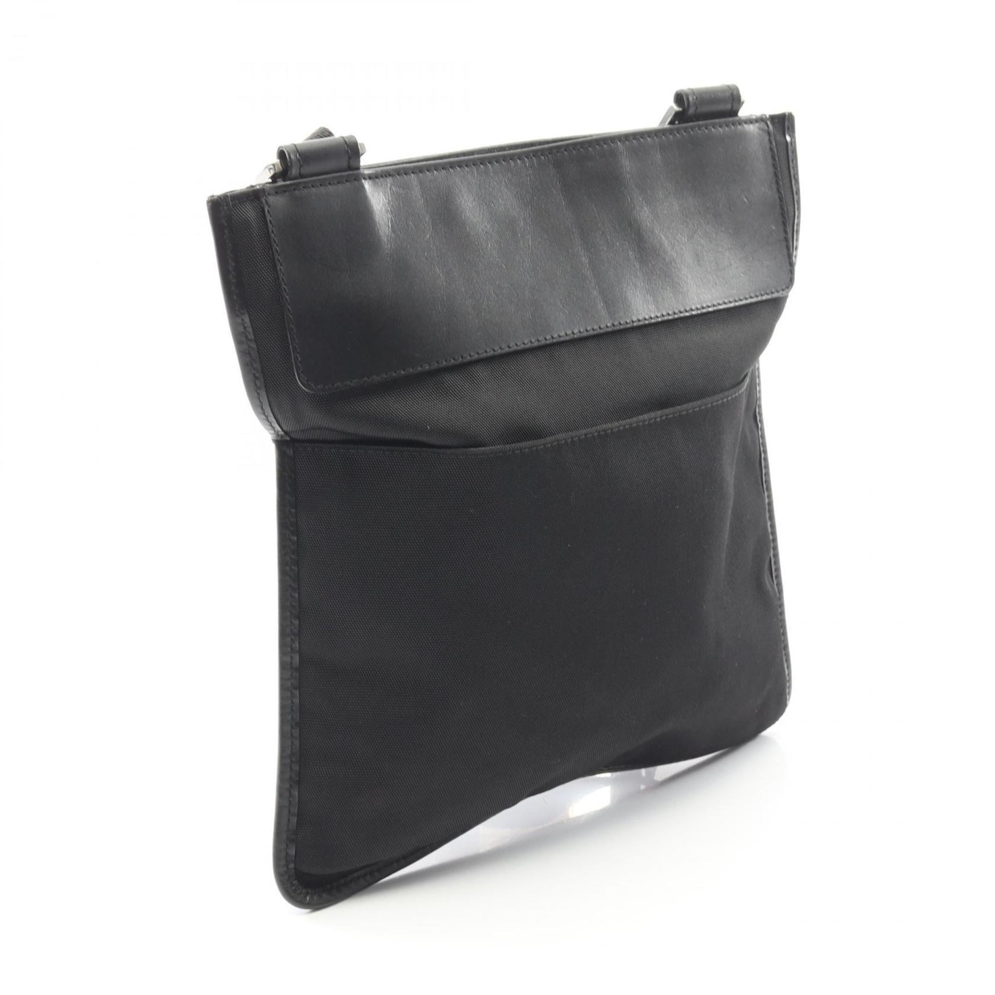 Gucci Black Canvas Leather Shoulder Bag (Pre-Owned)