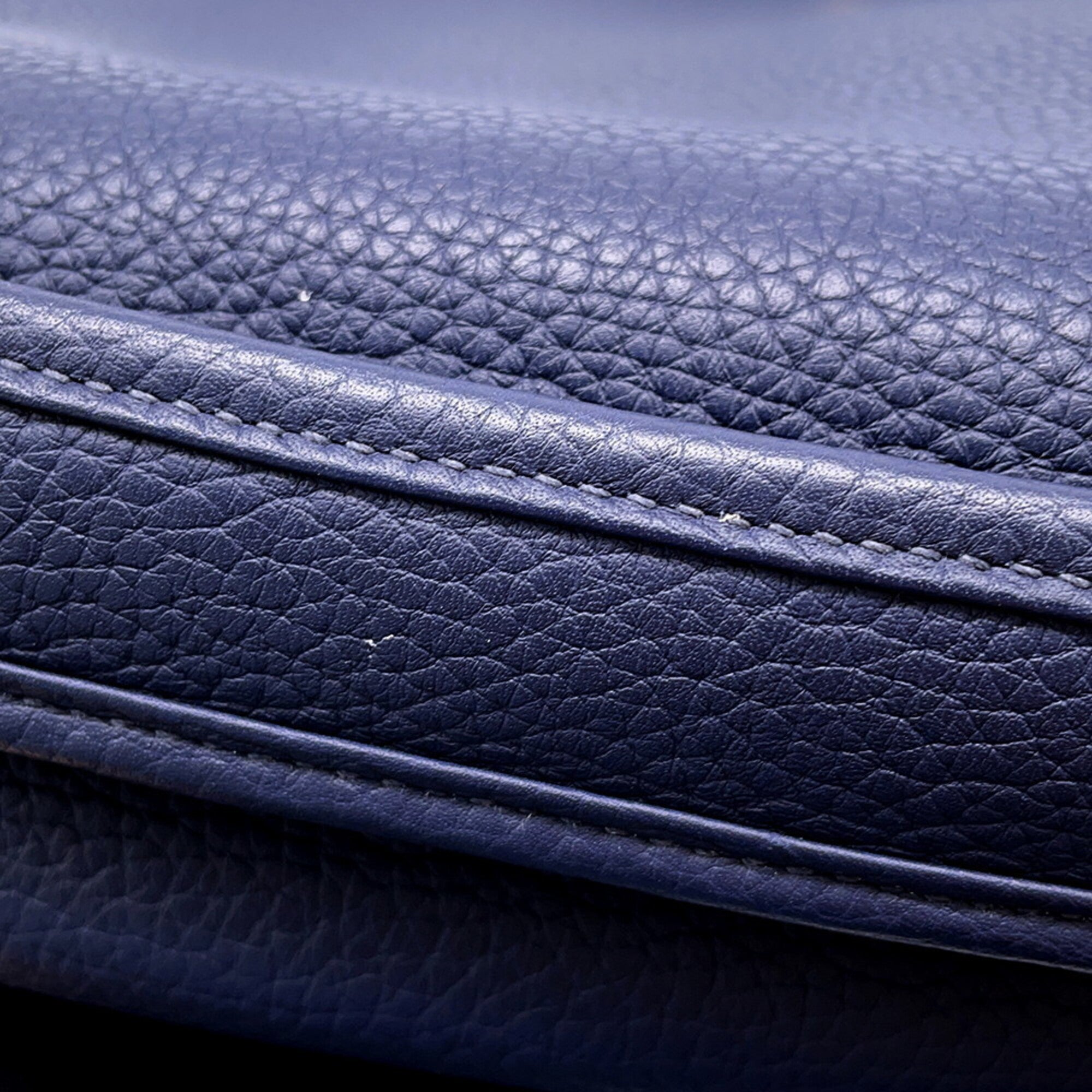 Hermes Evelyne Blue Nuit Taurillon Clemence Leather Handbag Shoulder Bag (Pre-Owned)