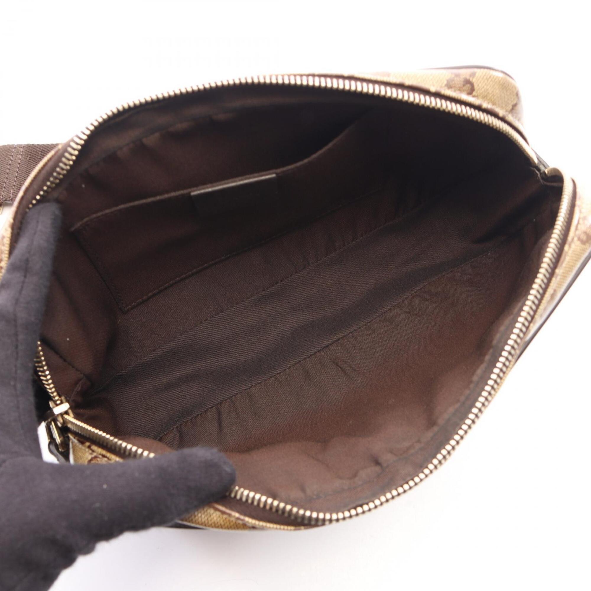 Gucci Beige Brown Pvc Coated Canvas Leather Fanny Pack (Pre-Owned)