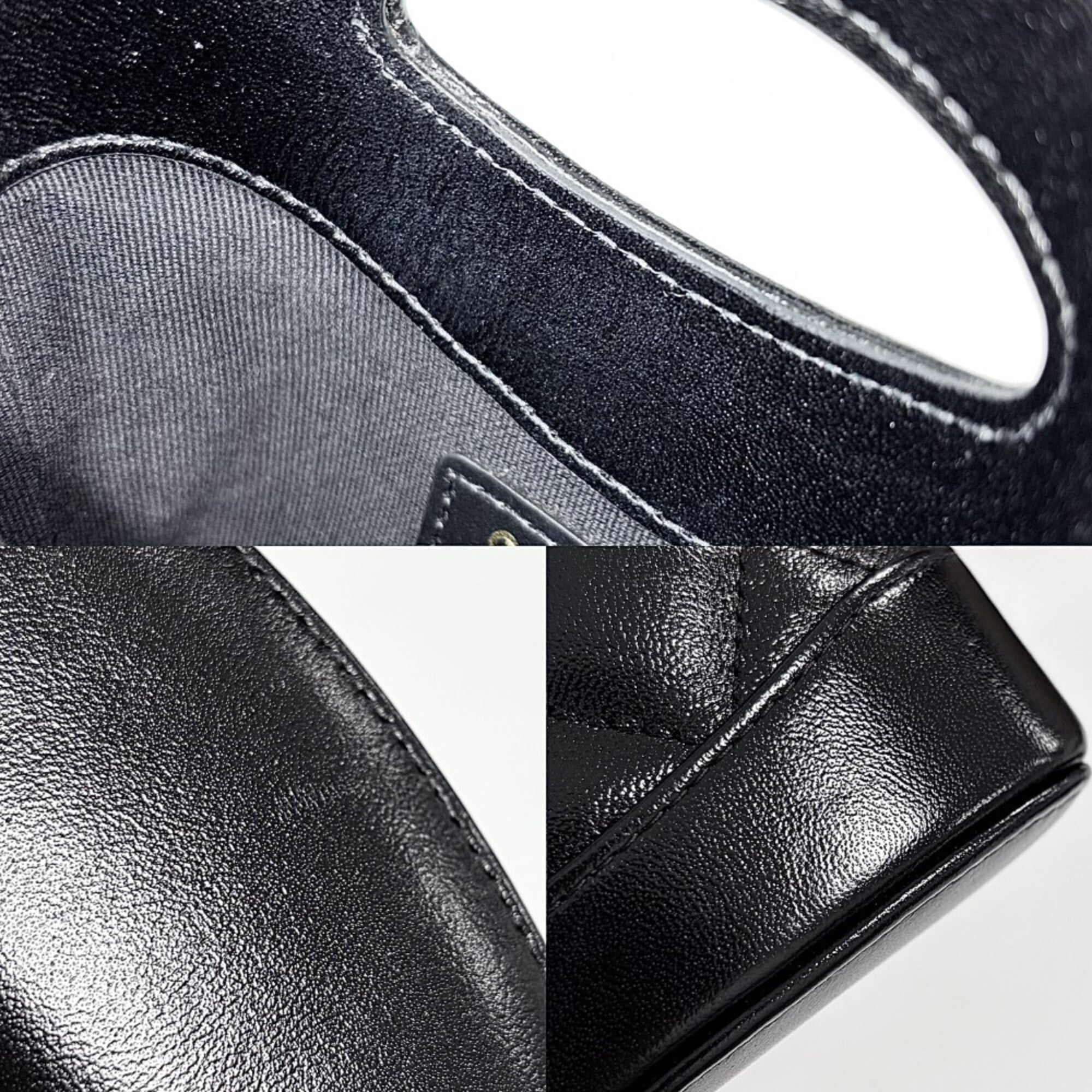 Chanel Matelasse Black Leather Handbag Shoulder Bag (Pre-Owned)