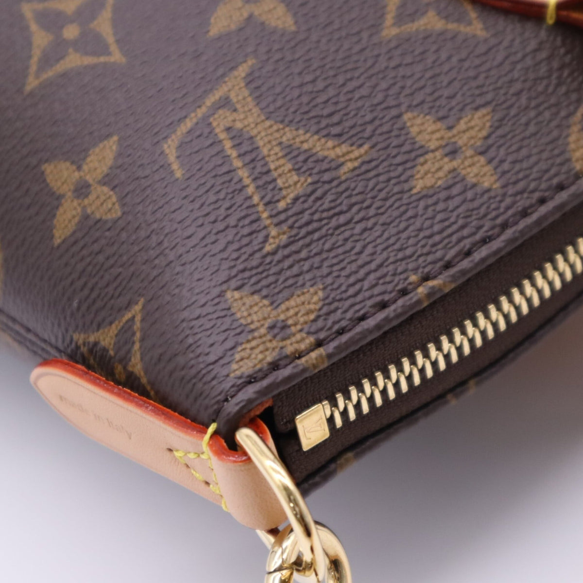 Louis Vuitton Monogram Beige Brown Coated Canvas Leather Handbag (Pre-Owned)