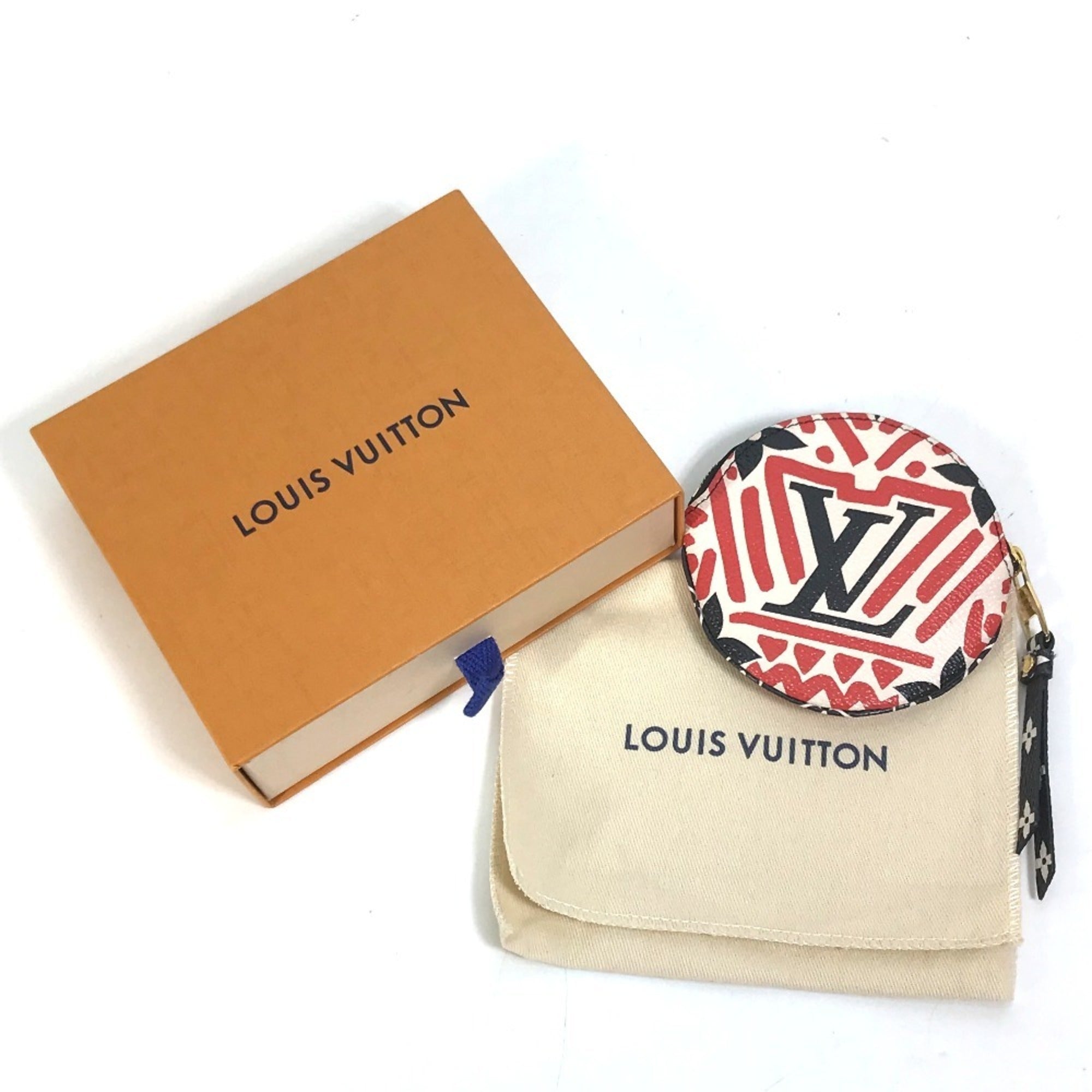 Louis Vuitton Monogram Black Red Color White Monogram Coin Purse/Coin Case (Pre-Owned)