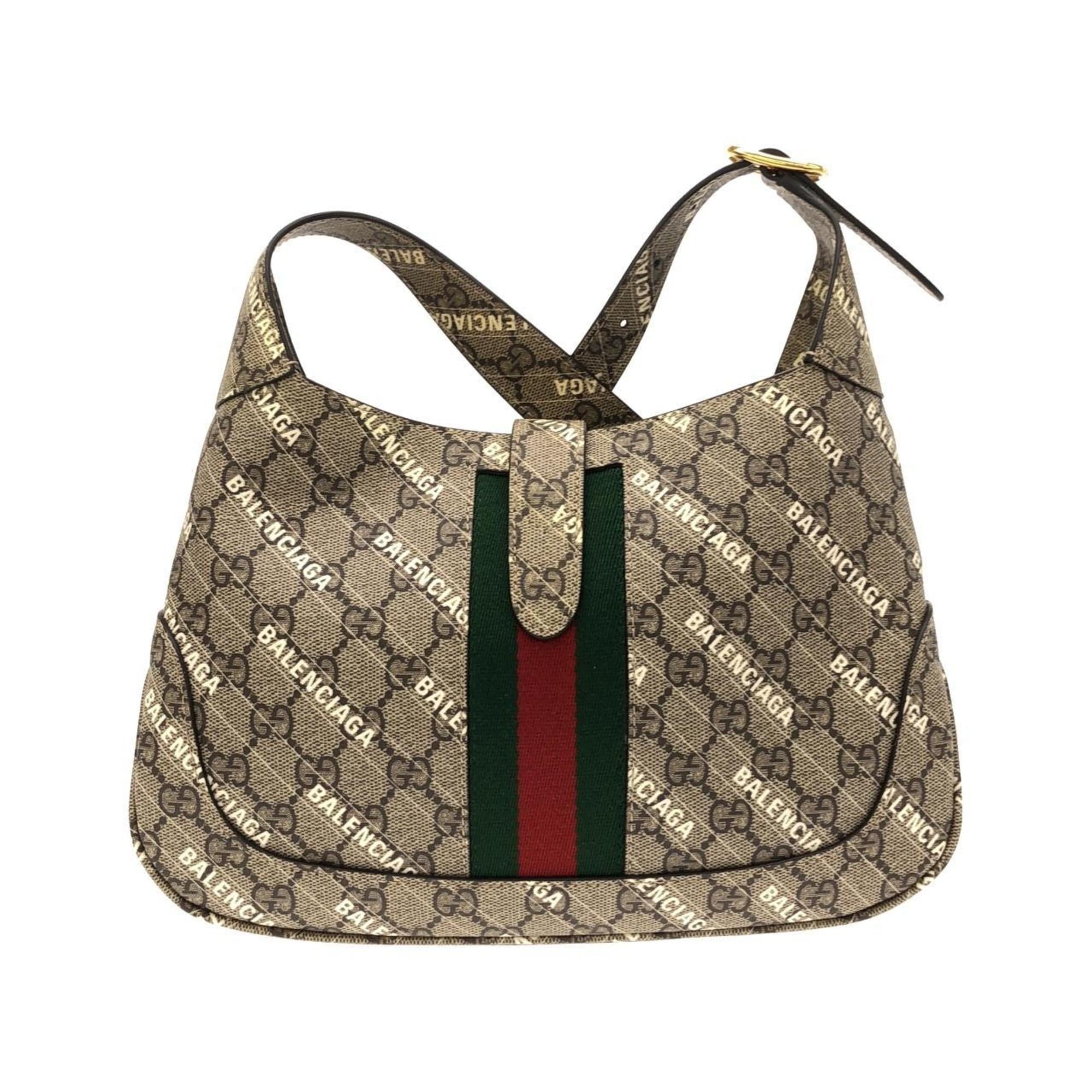Gucci Beige White Gg Supreme Shoulder Bag (Pre-Owned)