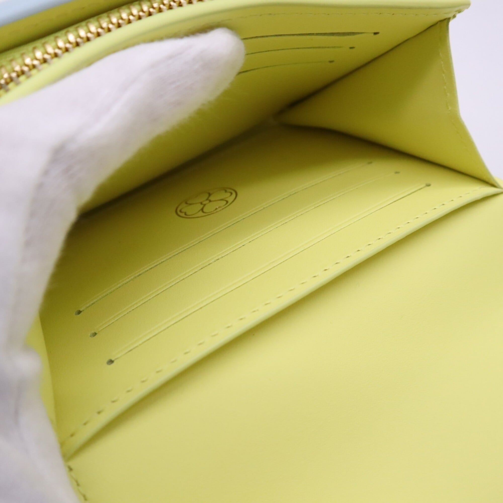 Louis Vuitton Mahina Blue Yellow Leather Wallet (Bi-Fold) (Pre-Owned)