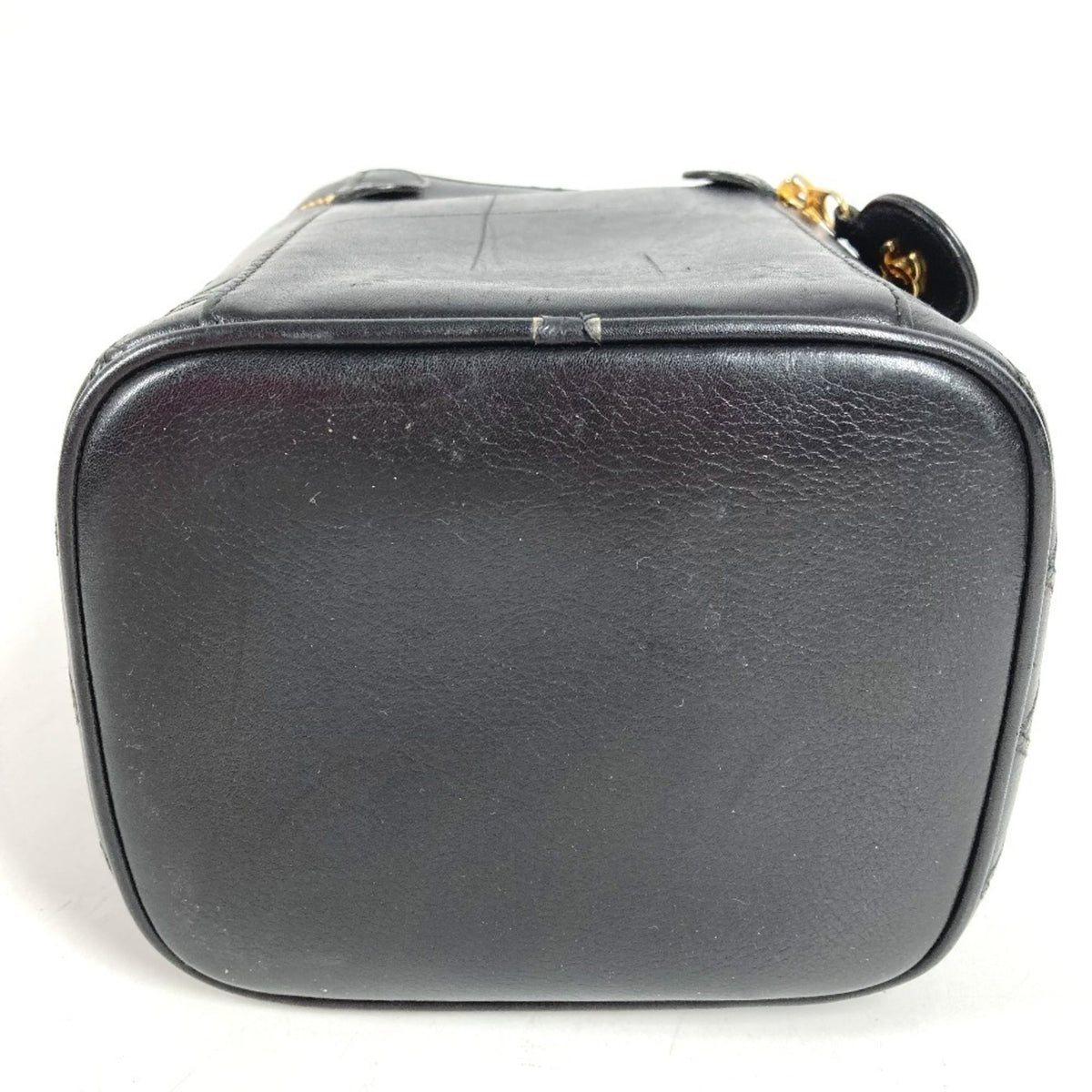 Chanel Black Leather Handbag Pouch Vanity Bag (Pre-Owned)