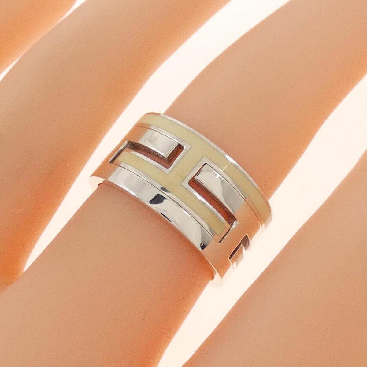 Hermes Silver Silver 925 Band Ring (Pre-Owned)