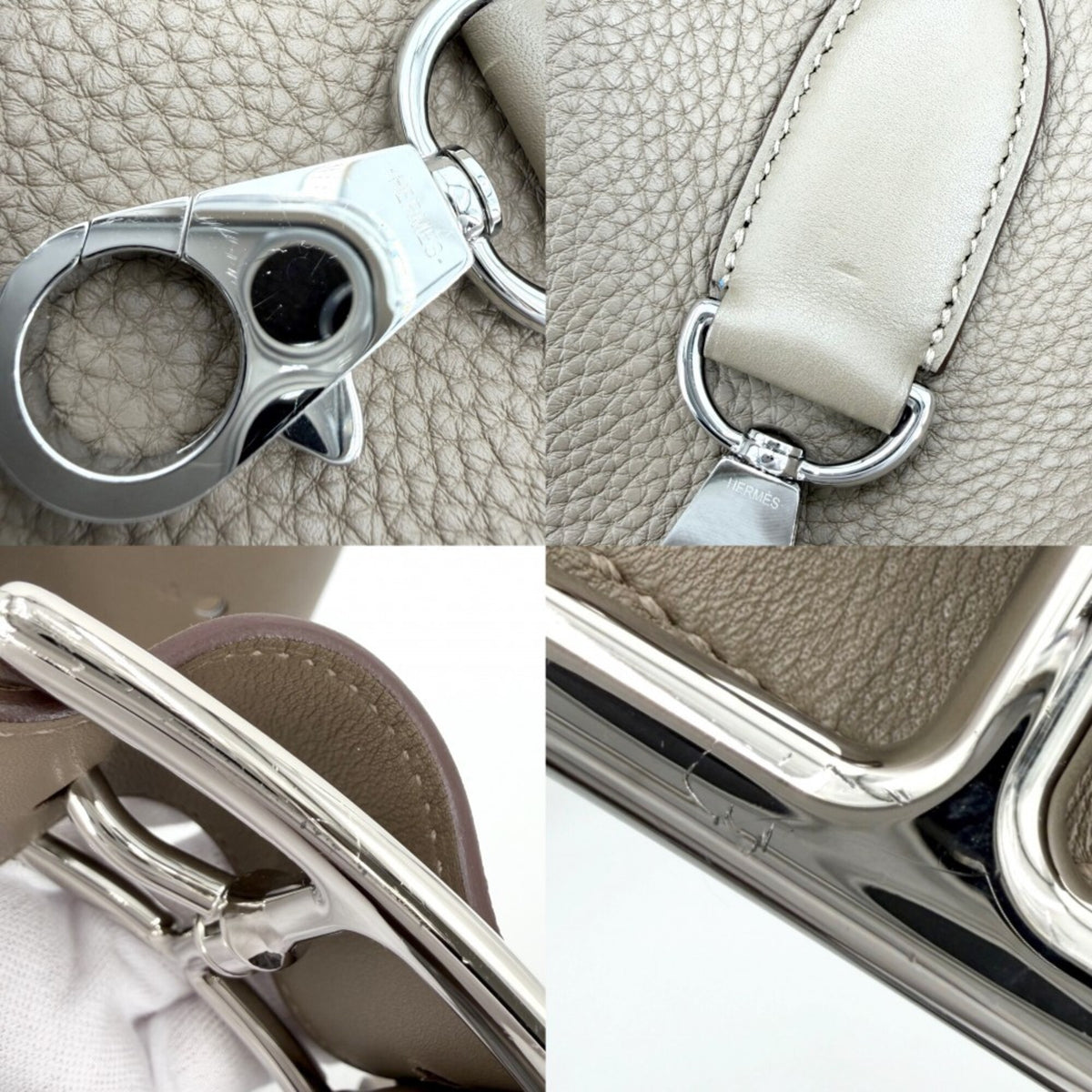 Hermes Etoupe Gray Togo Leather Swift Leather Shoulder Bag (Pre-Owned)