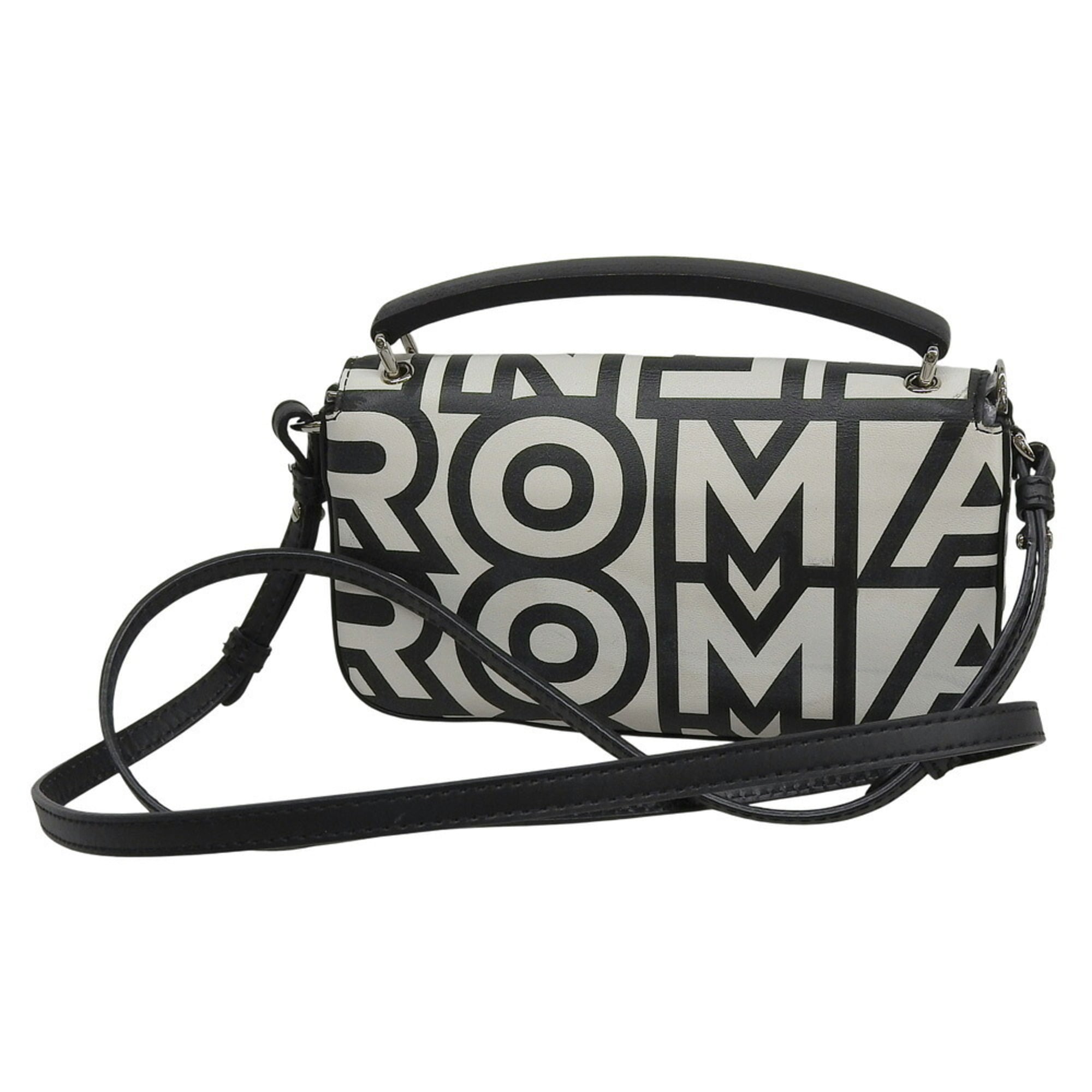 Fendi Black White Leather Pouch (Pre-Owned)